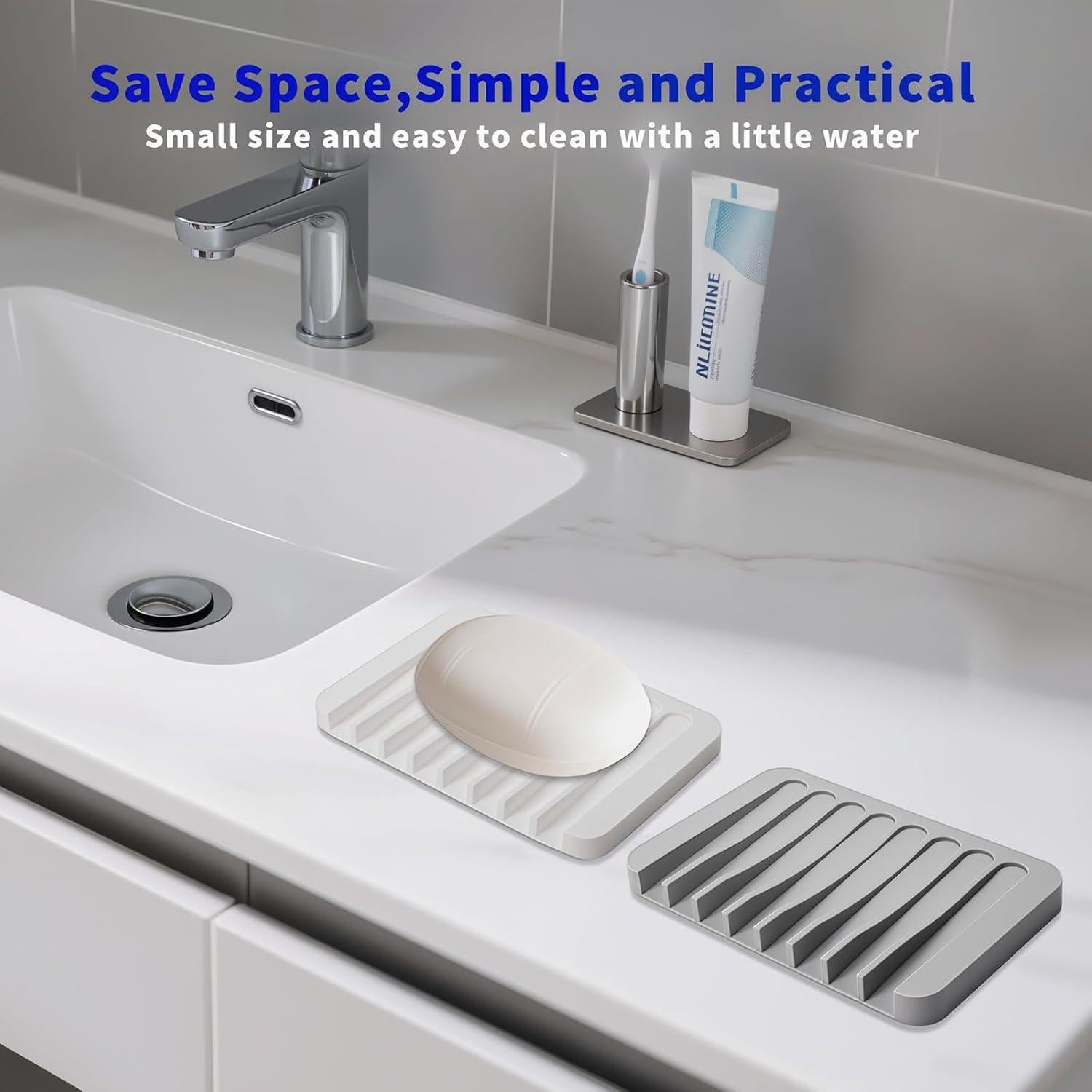 Juego de 2 Platos de Jabón Autodrenantes Eduftis - Silicona