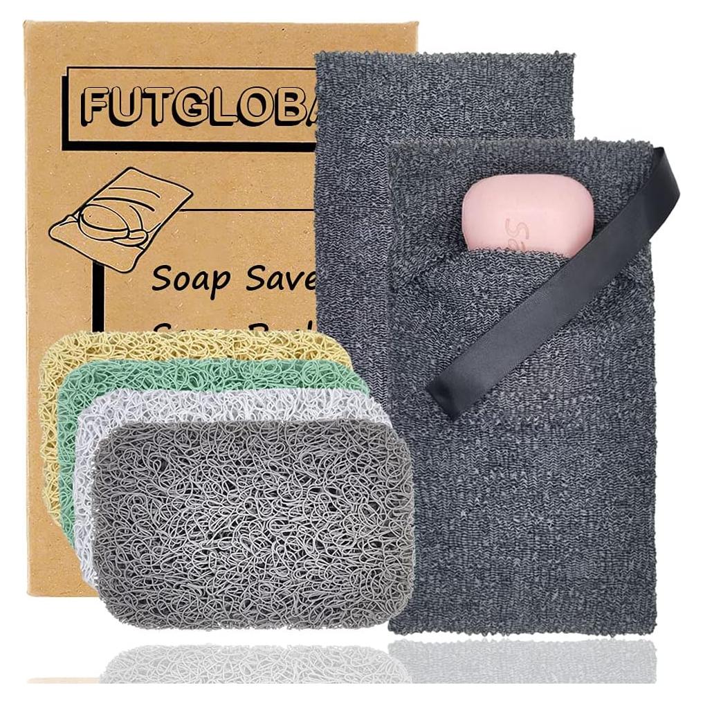 Conjunto 6 Ahorradores de Jabón y Bolsa Exfoliante Futglobal