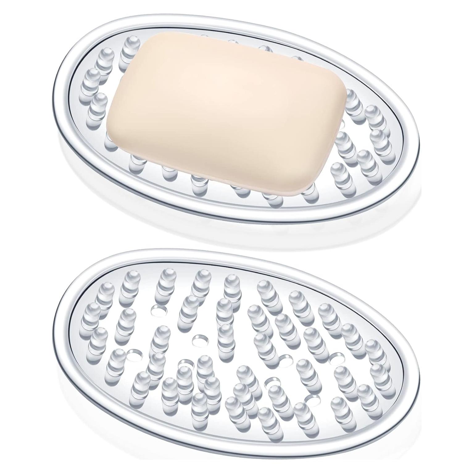 Soporte de Jabón de Plástico Transparente Yoande - 2 Pcs