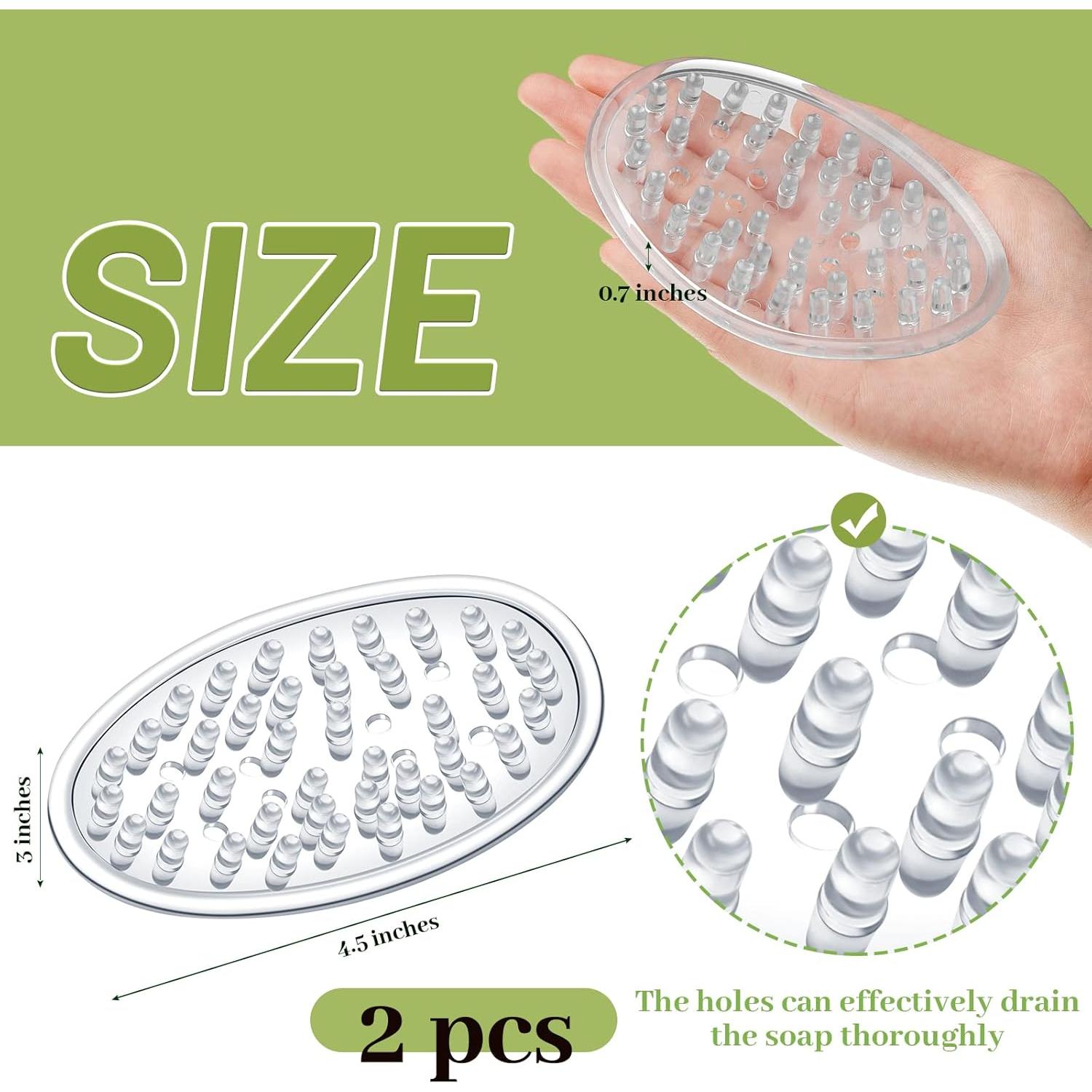 Soporte de Jabón de Plástico Transparente Yoande - 2 Pcs