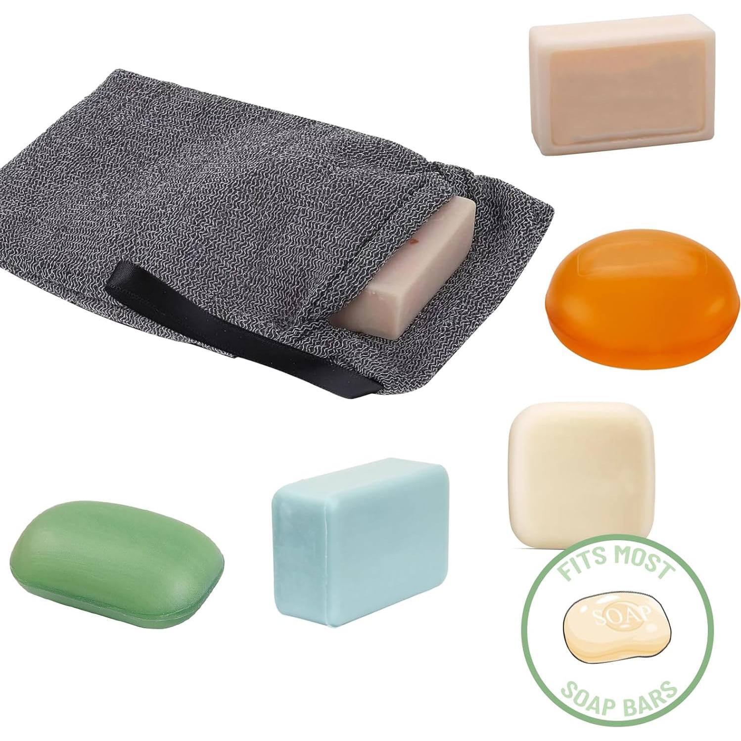 Set 5 Pcs Bolsa Ahorra Jabón + Almohadillas Exfoliadoras ZAGQIG