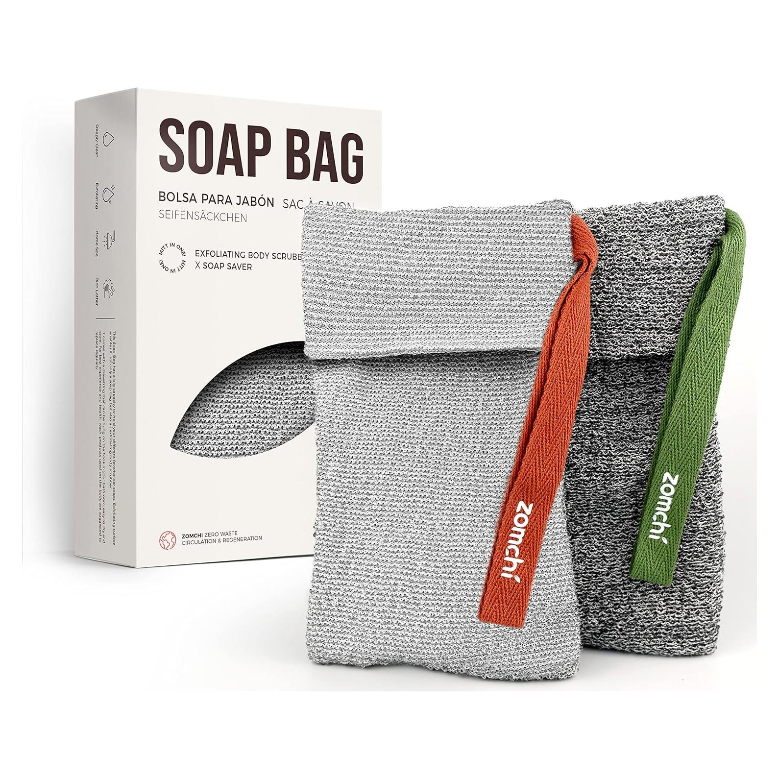 Bolsa de Jabón Exfoliante ZOMCHI Suave y Rugosa 2 Piezas