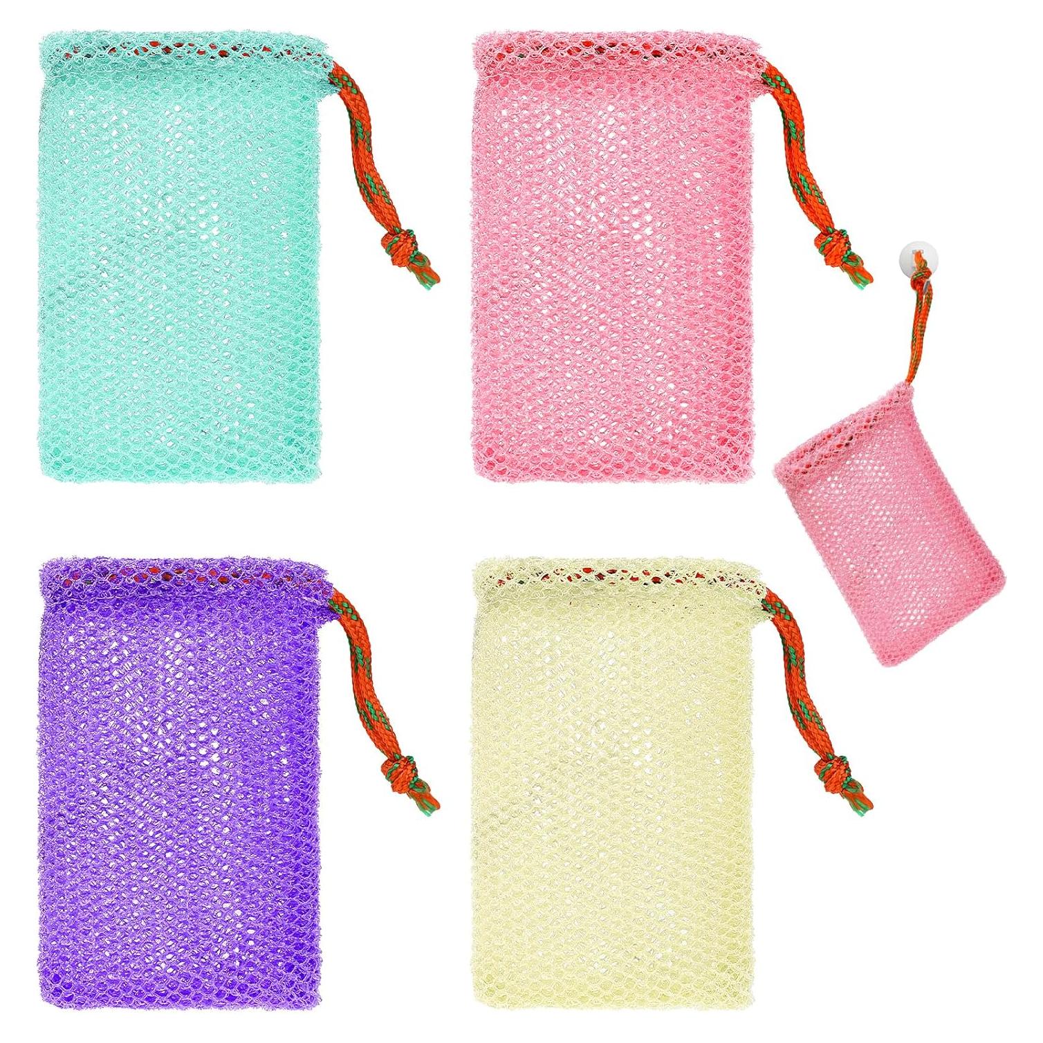 Paquete de 4 Bolsas Ahorra Jabón Sliverdew Exfoliantes 14x9cm