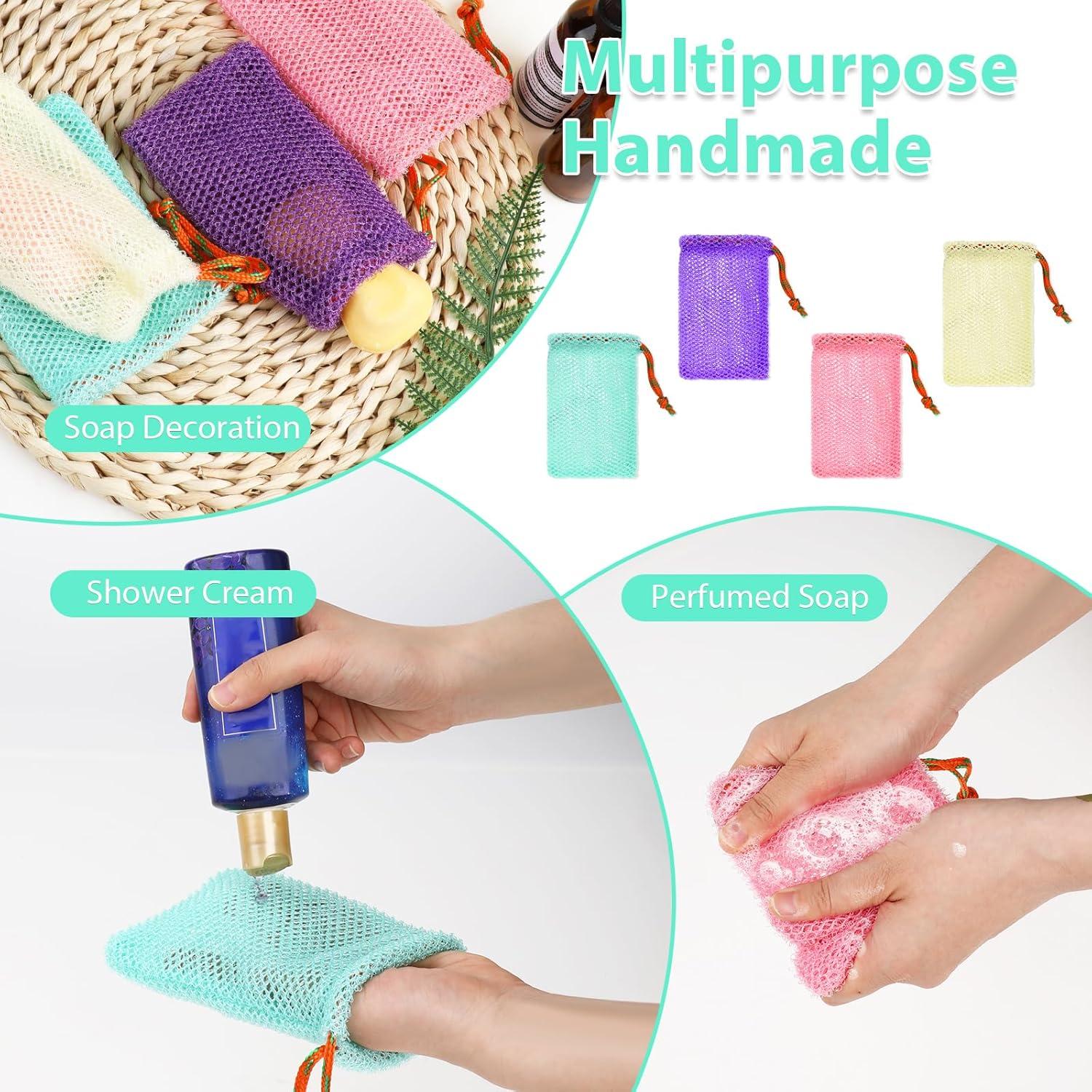 Paquete de 4 Bolsas Ahorra Jabón Sliverdew Exfoliantes 14x9cm