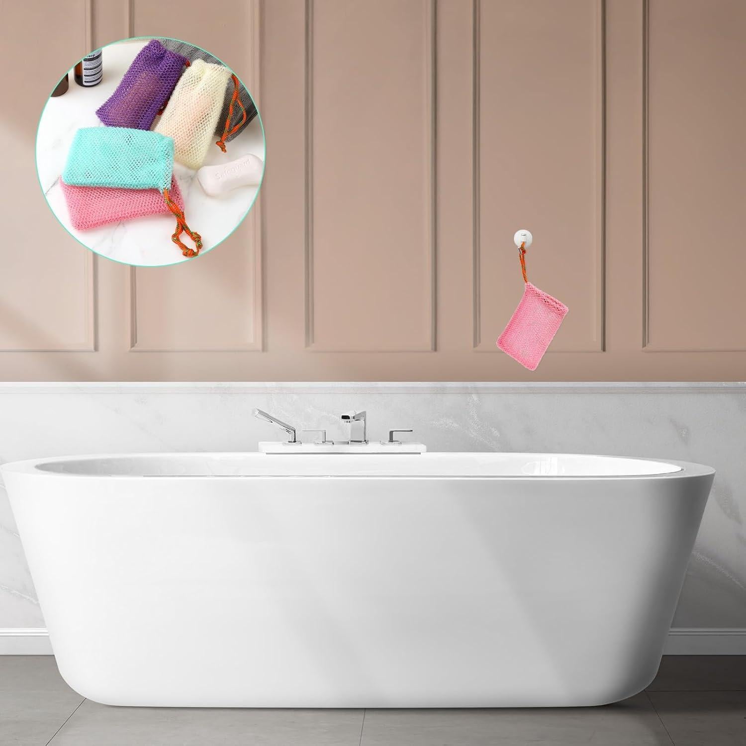 Paquete de 4 Bolsas Ahorra Jabón Sliverdew Exfoliantes 14x9cm