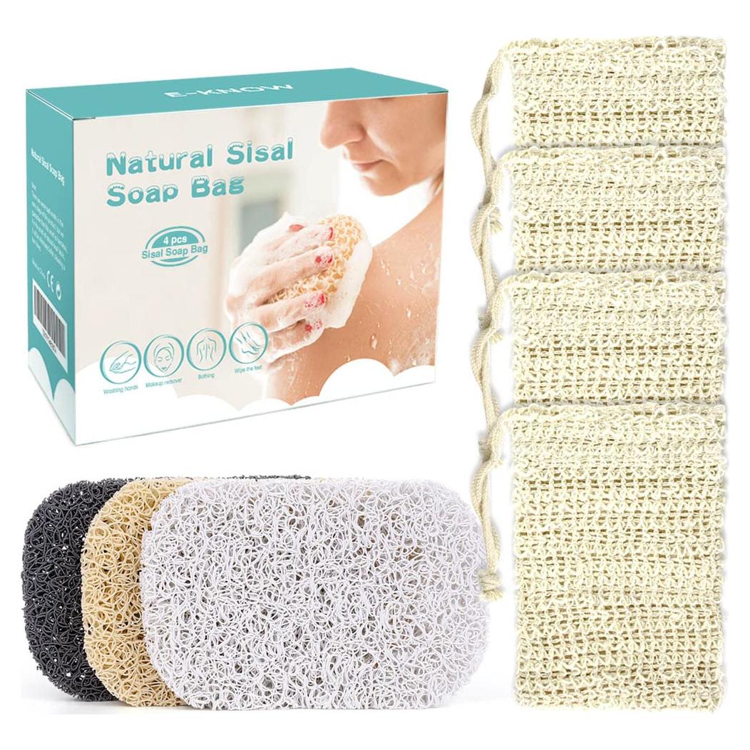 Bolsa Exfoliante para Jabón Sisal Natural - Paquete de 7 Piezas
