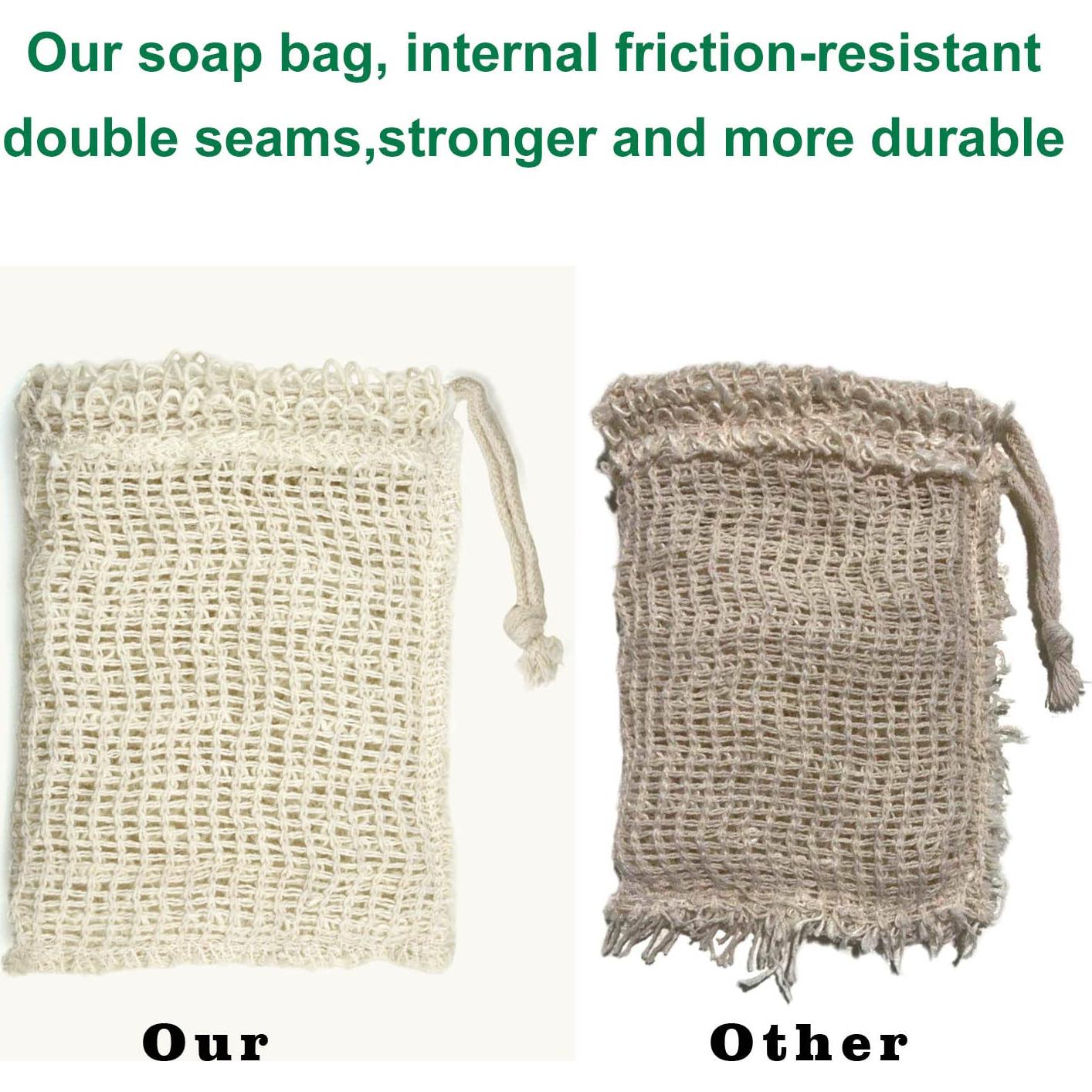 Bolsa Exfoliante para Jabón Sisal Natural - Paquete de 7 Piezas