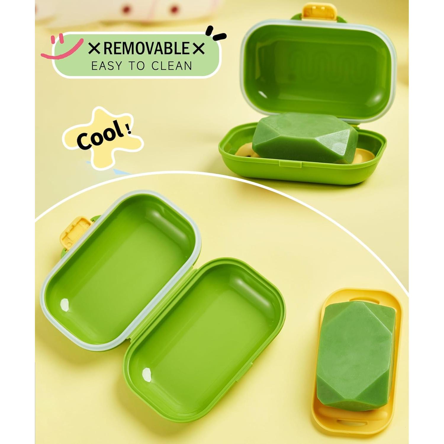 Estuche de Jabón de Viaje PEISAINOX Verde a Prueba de Fugas