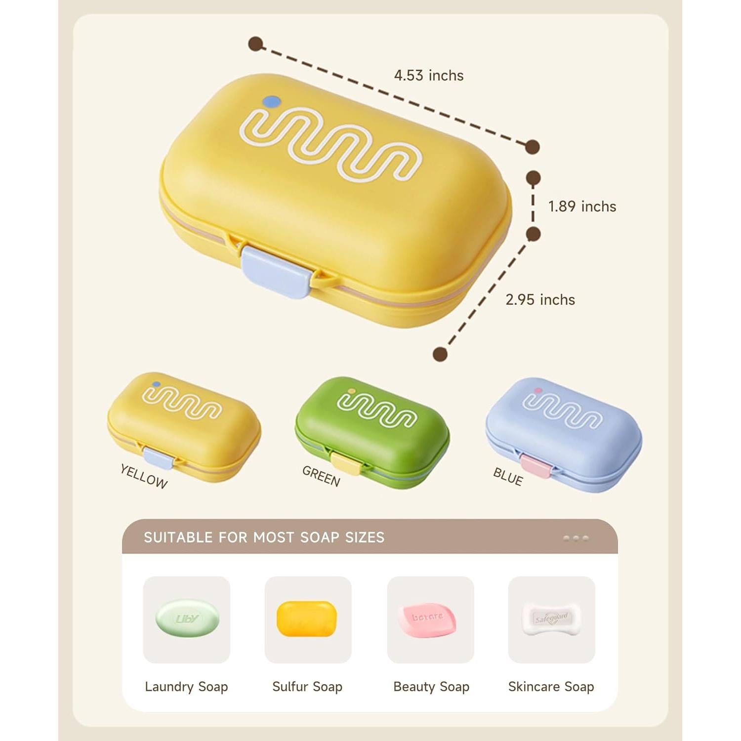 Estuche de Jabón de Viaje PEISAINOX Verde a Prueba de Fugas