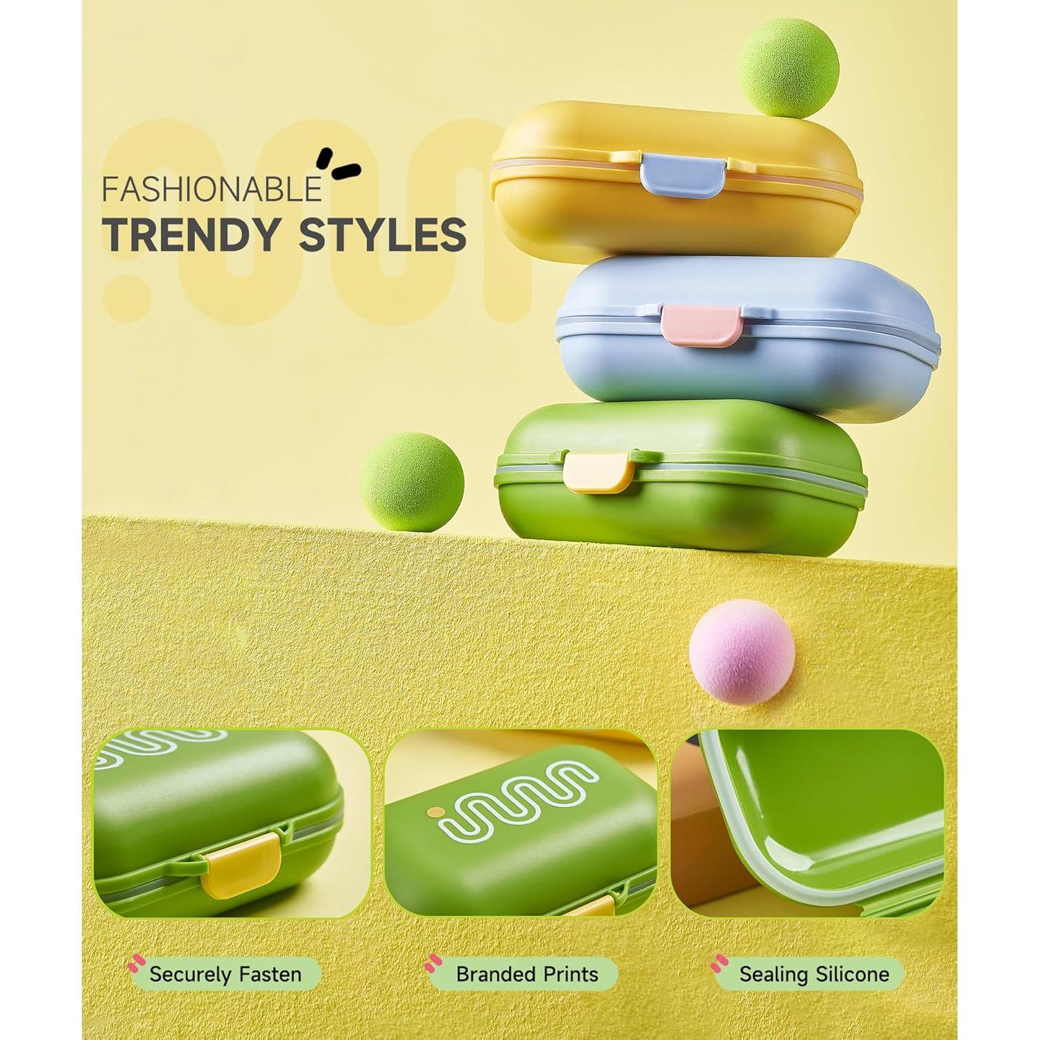 Estuche de Jabón de Viaje PEISAINOX Verde a Prueba de Fugas