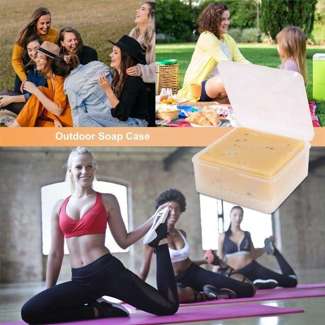 Caja de Jabón de Viaje Luhaomisky Cuadrada Transparente 9g