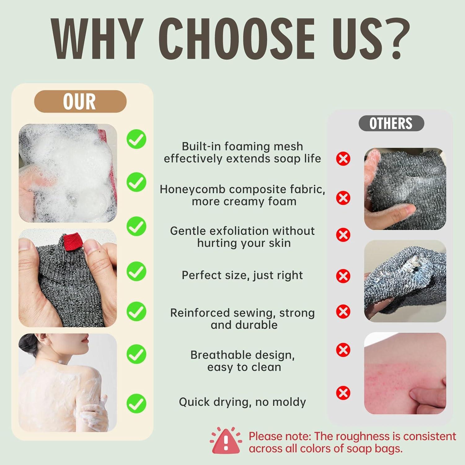 Bolsas de Jabón Exfoliantes Alankilo - 2 Piezas Gris