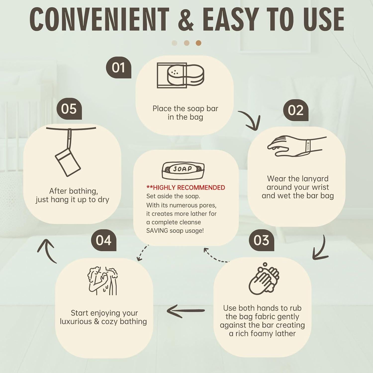 Bolsas de Jabón Exfoliantes Alankilo - 2 Piezas Gris