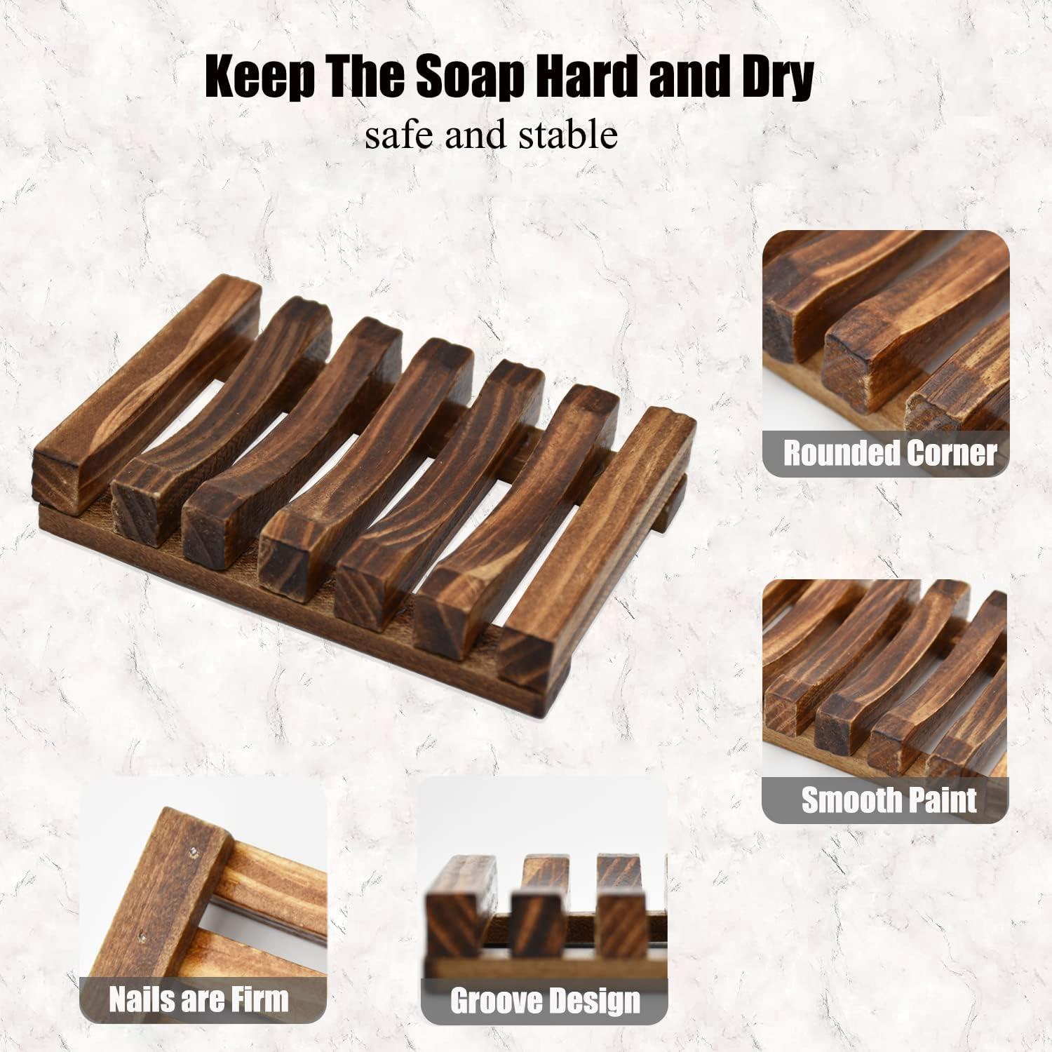 Soporte para Jabón de Madera Natural MODENGKONGJIAN 2 Pcs