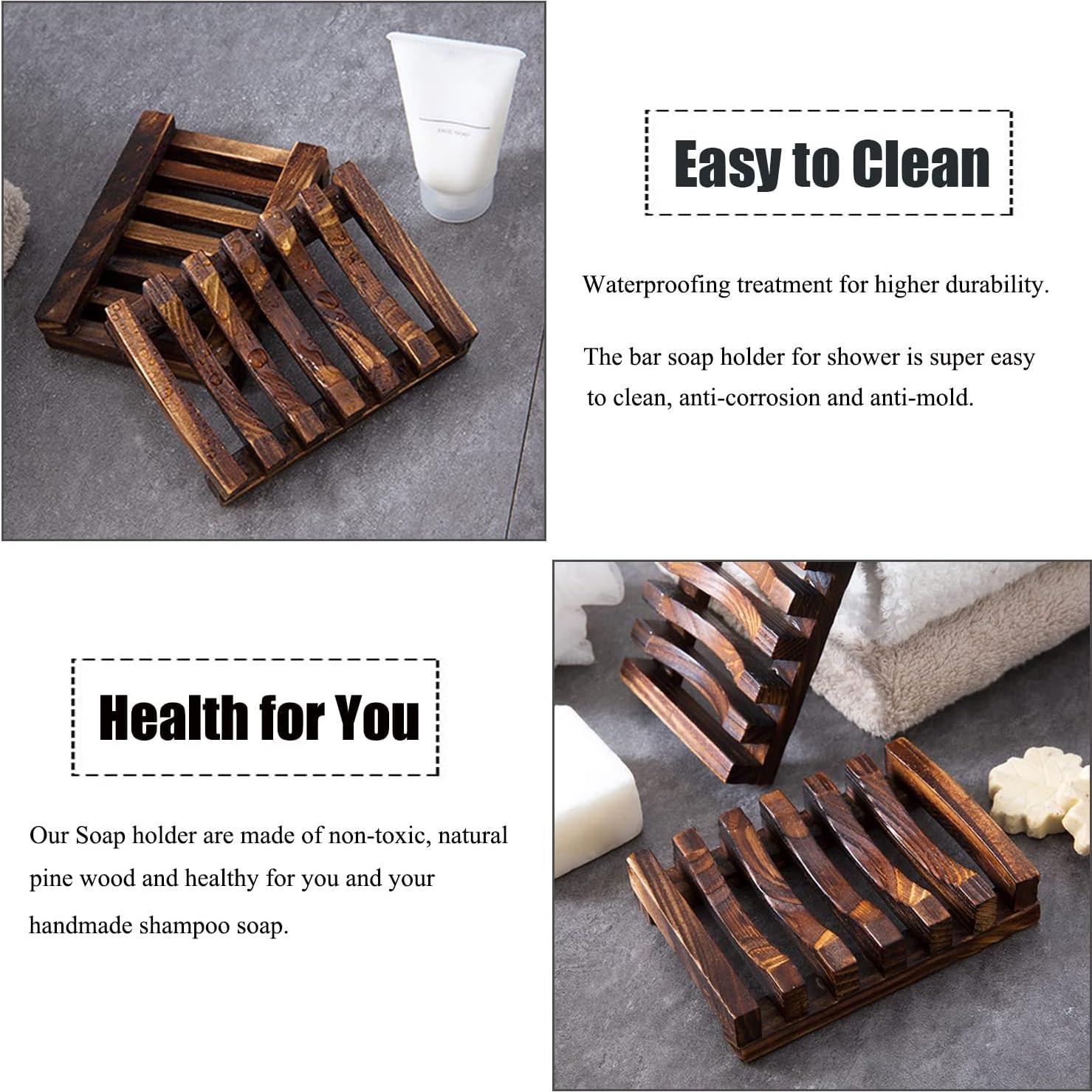 Soporte para Jabón de Madera Natural MODENGKONGJIAN 2 Pcs