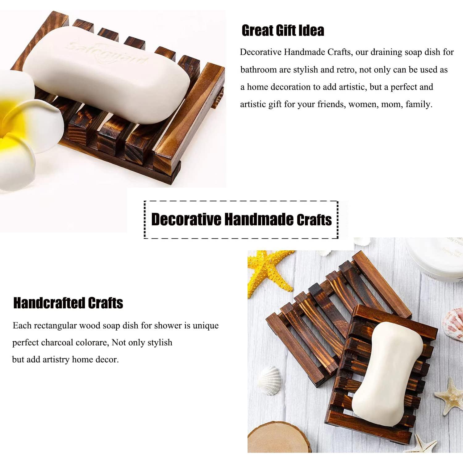 Soporte para Jabón de Madera Natural MODENGKONGJIAN 2 Pcs