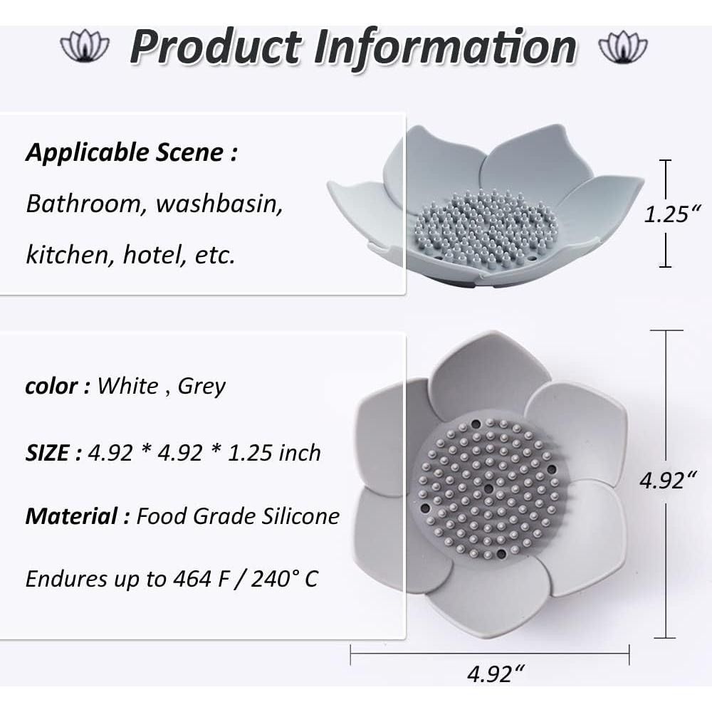 Soporte para Jabón de Silicona Leuapl - 4 Colores, Drenaje