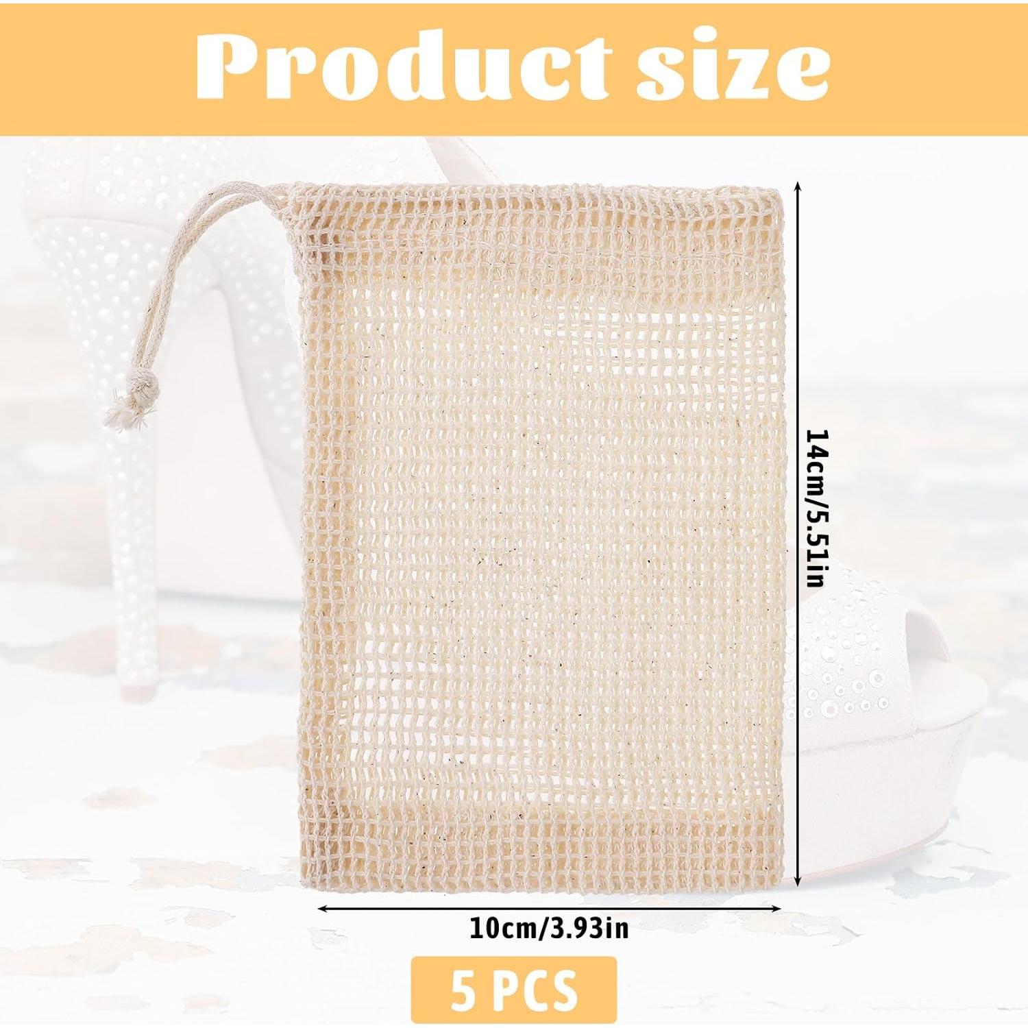 Bolsas de Jabón de Sisal Natural Vin Beauty - Paquete de 5 Unidades