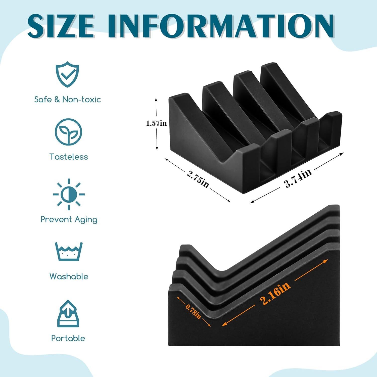 Plato de Jabón de Silicona Coipdfty Negro Autodrenante 10.99 cm