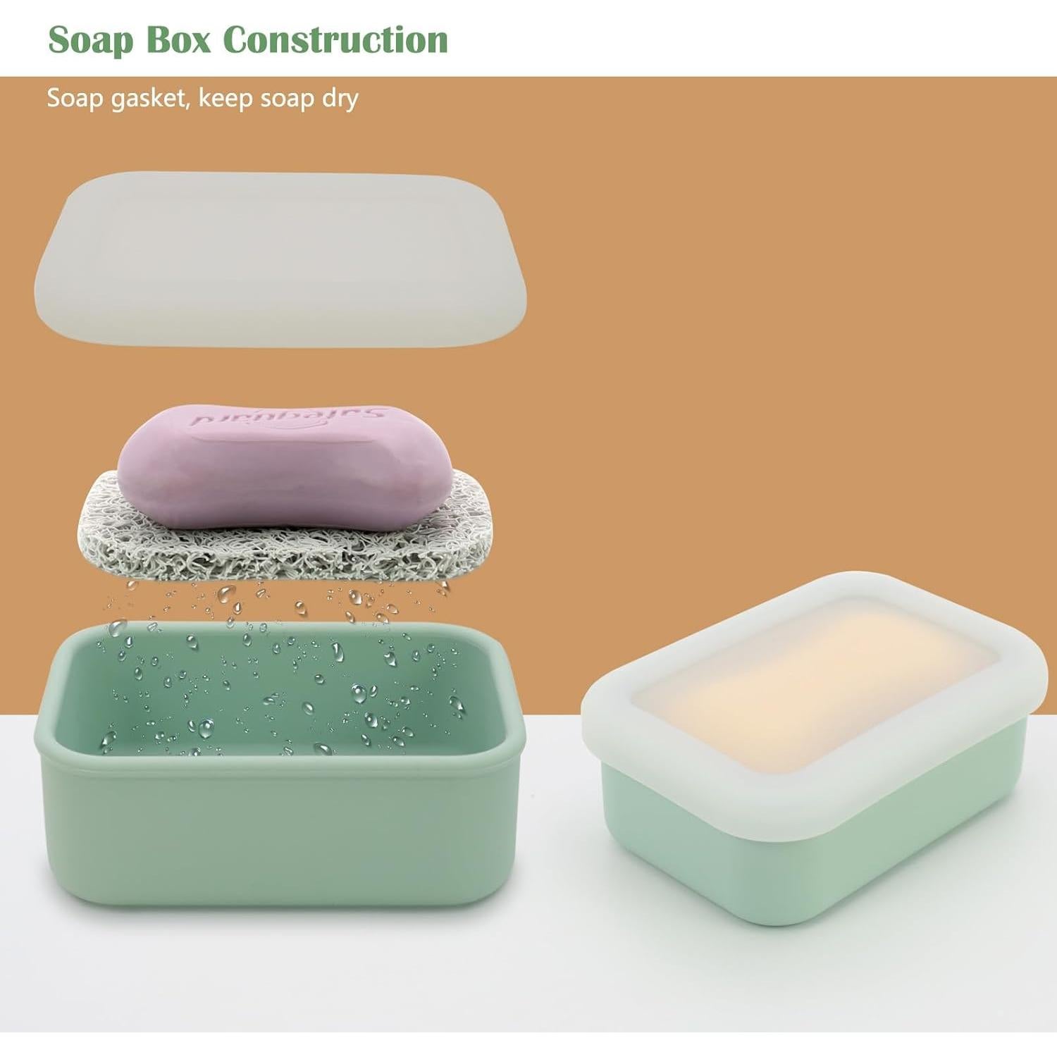 Estuche de Jabón Olamar Portátil Verde Pequeño a Prueba de Fugas