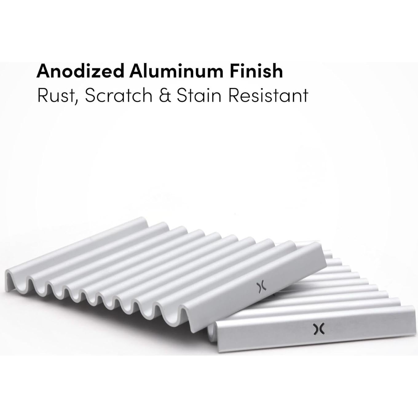 Jabonera de Aluminio Anodizado xympo - Paquete de 2, Antideslizante