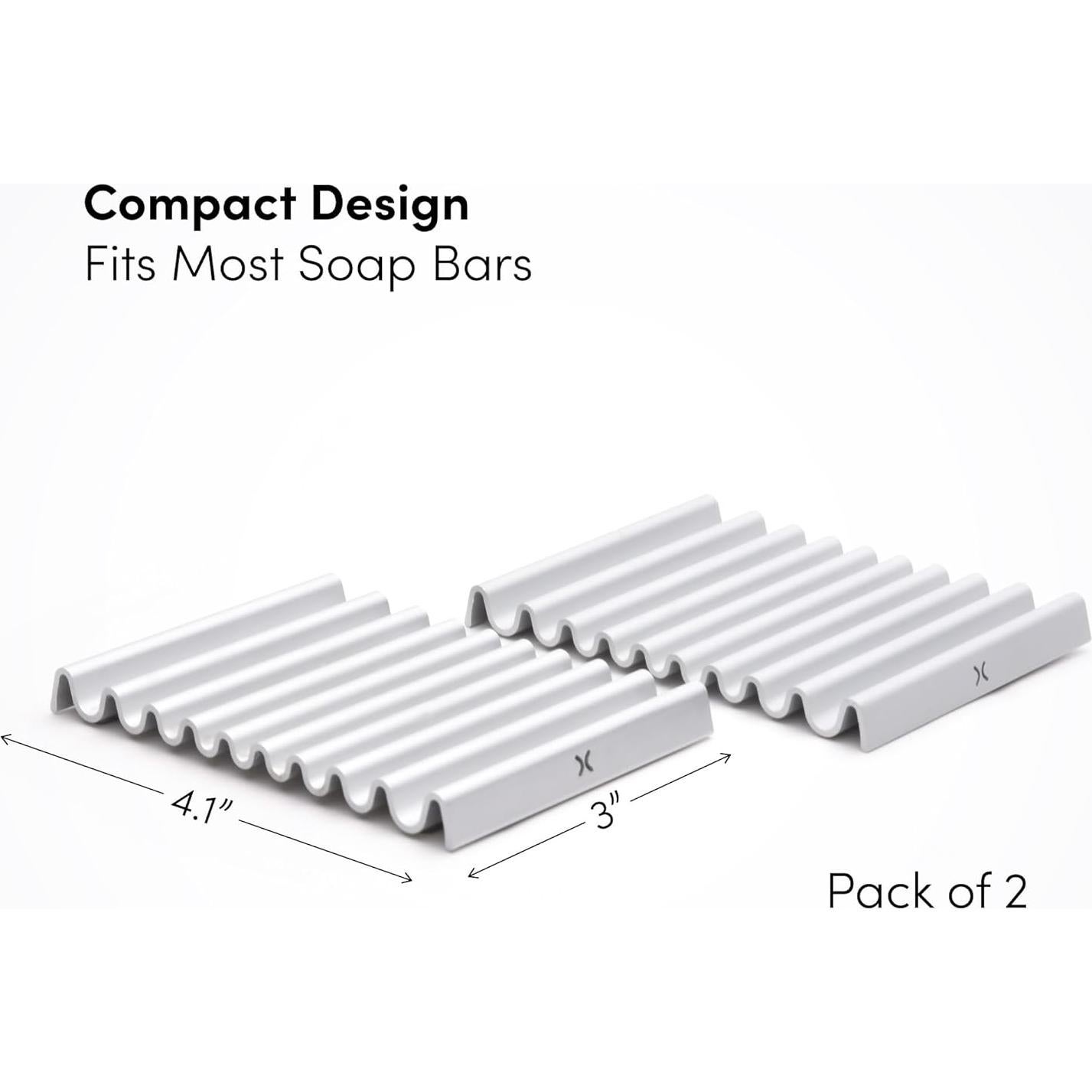 Jabonera de Aluminio Anodizado xympo - Paquete de 2, Antideslizante