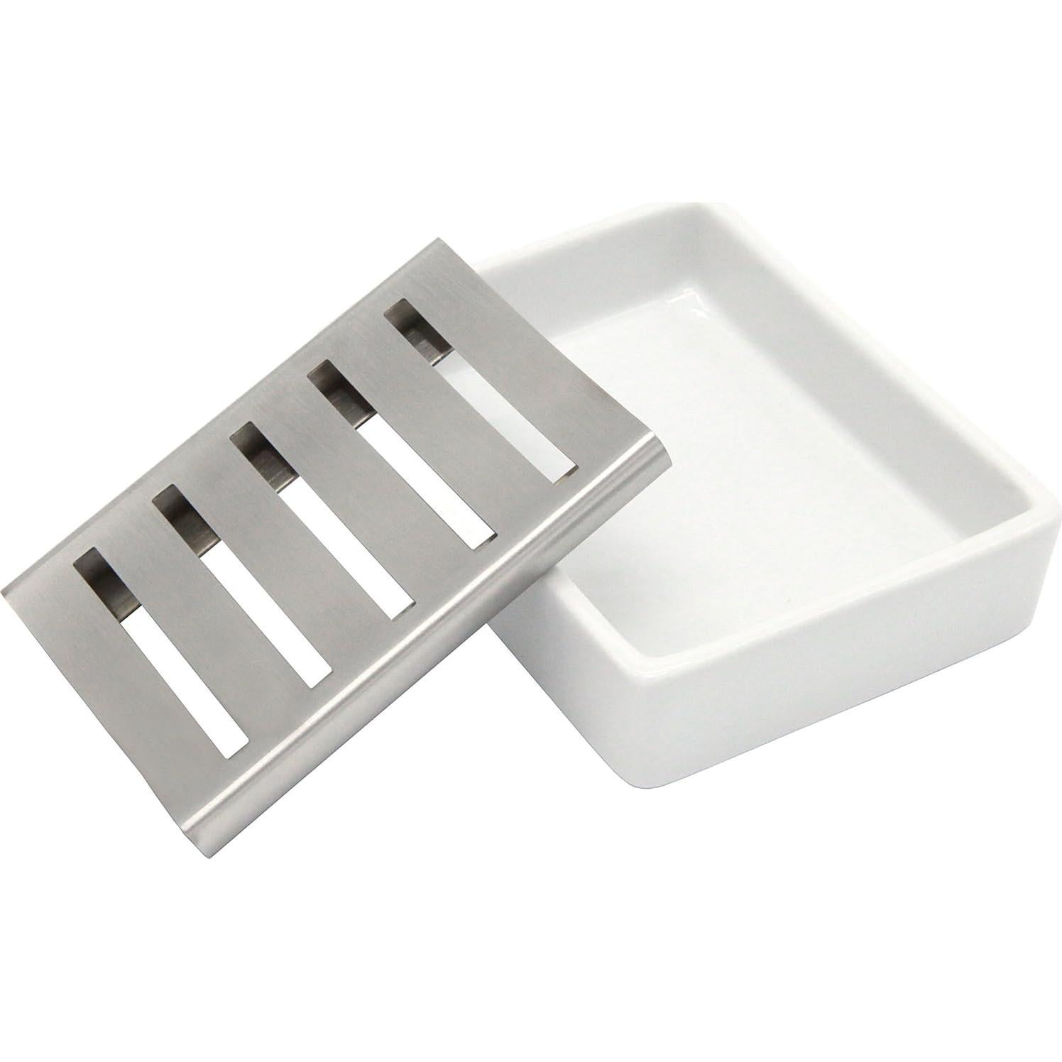 Plato de Jabón Cerámica y Acero Inoxidable Passionier