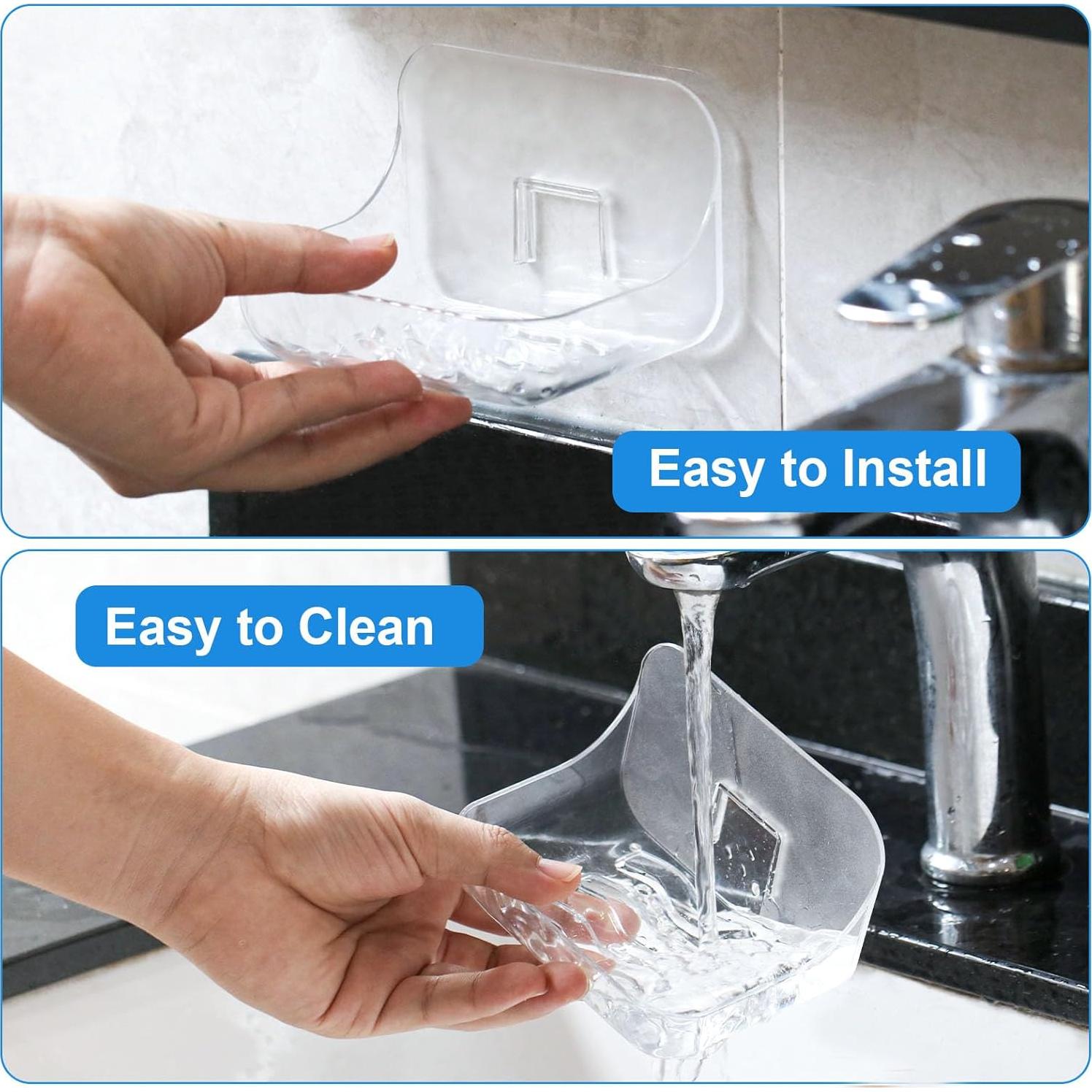 Plato de Jabón Acrílico Transparente FEPTUASE 2 Pcs Autodrenante