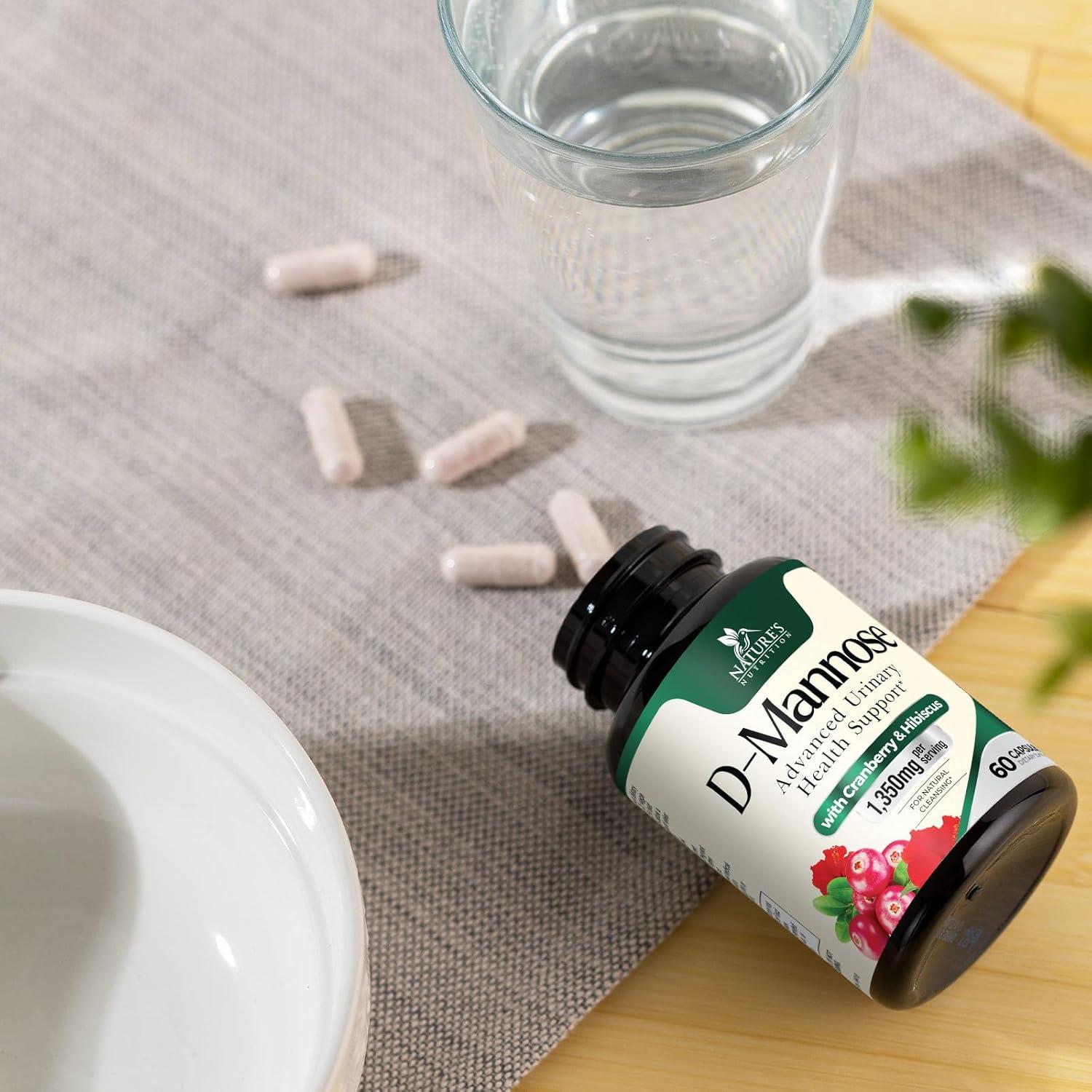 Suplemento D-Mannosa 1,350 mg Nature's Nutrition 60 Cápsulas