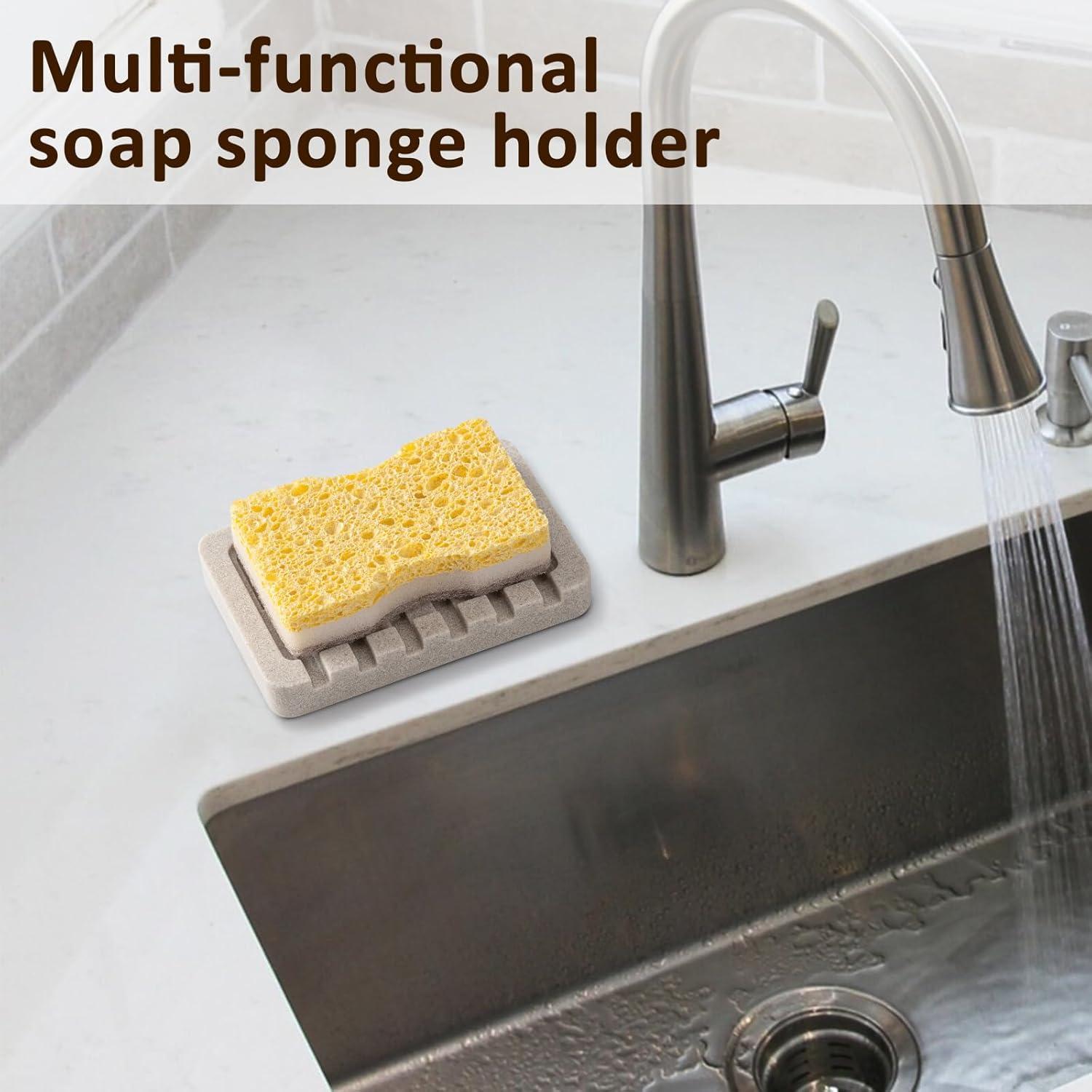 Jabonera Autodrenante UHEY HOME Beige Rectangular 13.2x8.9 cm