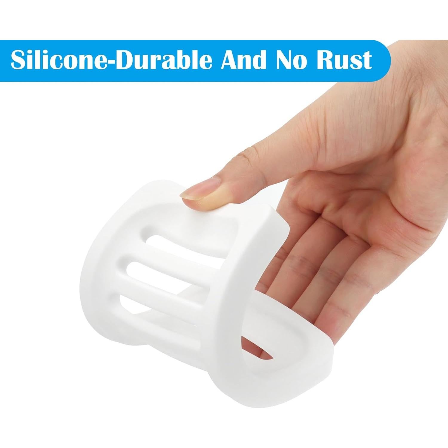 Topsky 2Pcs Soap Dish Holder, Non-Slip Bathroom Accessories Silicone Soap Case Saver, Sink Deck Bathtub Shower Dish Soap Drainer, Silicone Holder for Soap, Sponges, Scrubber (White-2pcs)