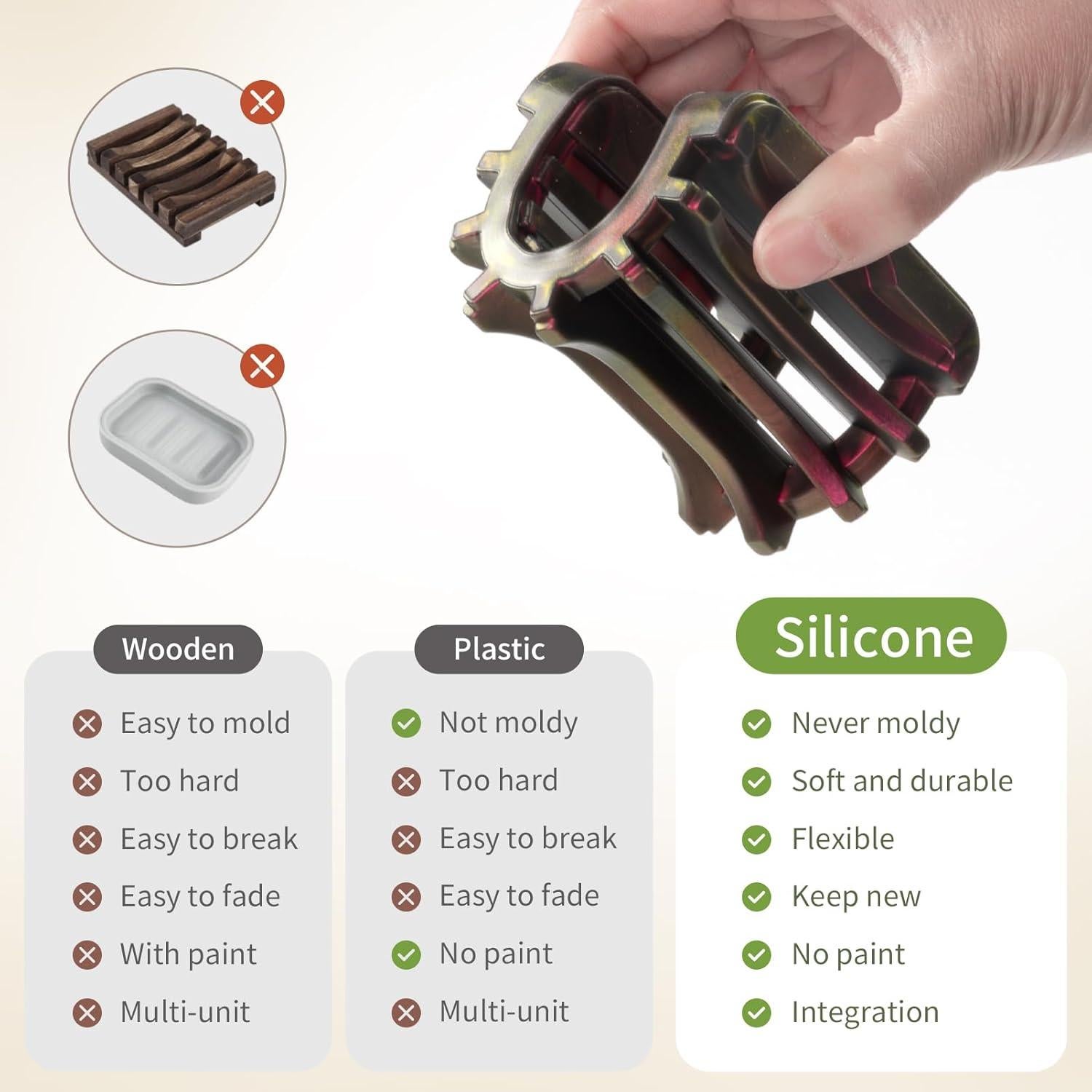 Soporte de Jabón en Barra LOYATRO Silicona Rojo 11x8 cm