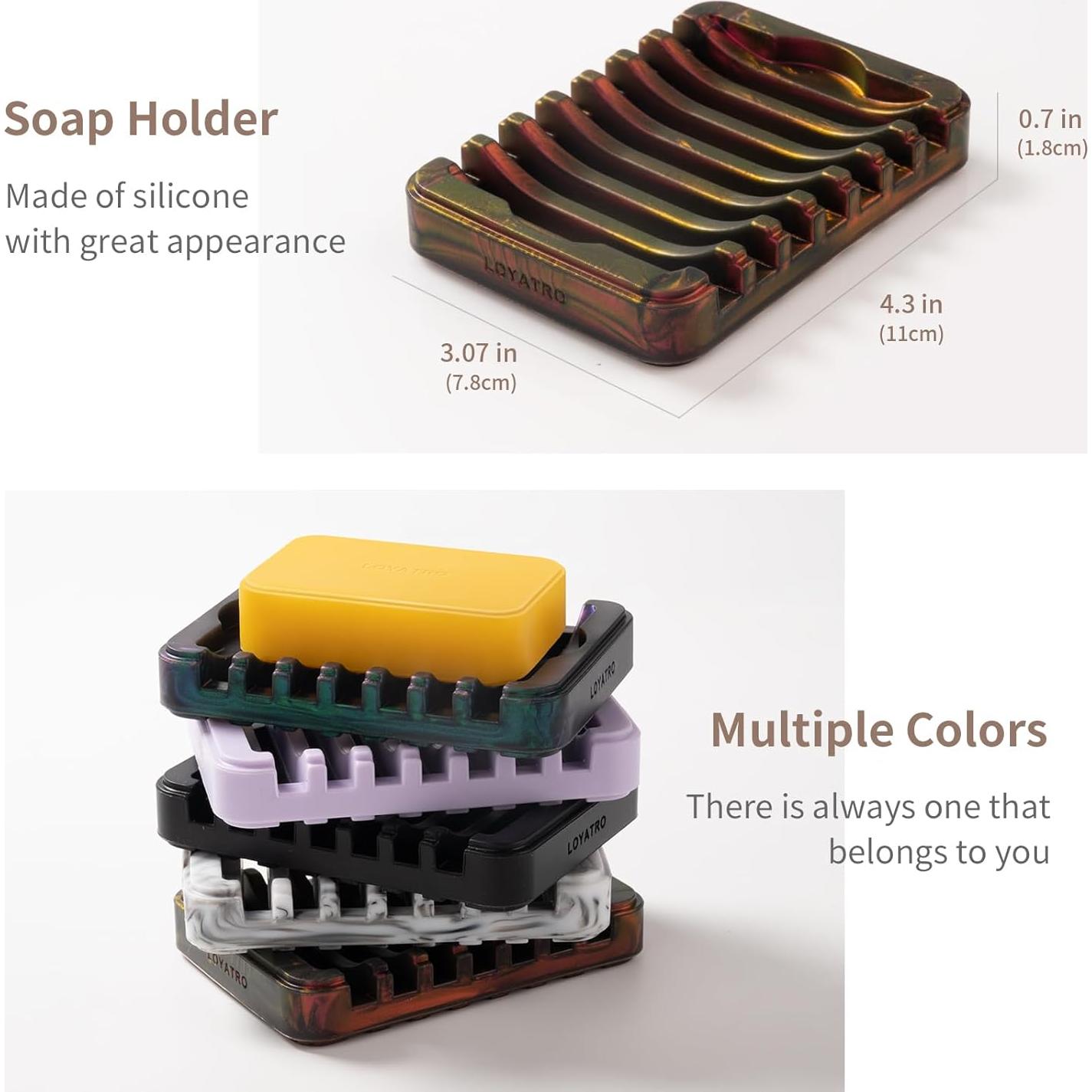 Soporte de Jabón en Barra LOYATRO Silicona Rojo 11x8 cm