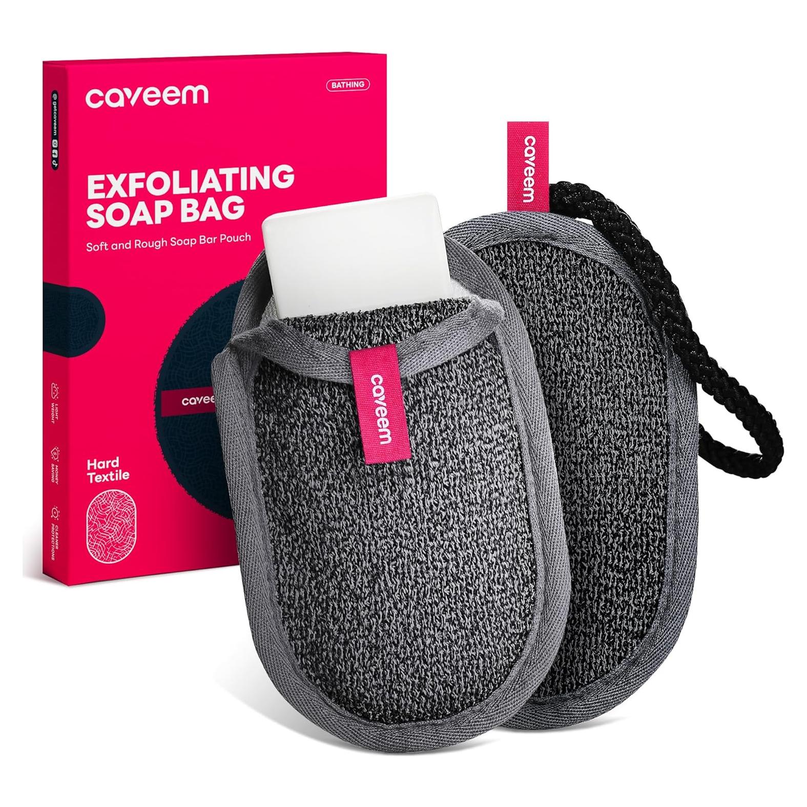 Bolsa de Jabón Exfoliación Rugosa CAVEEM 2 Piezas 21x14cm