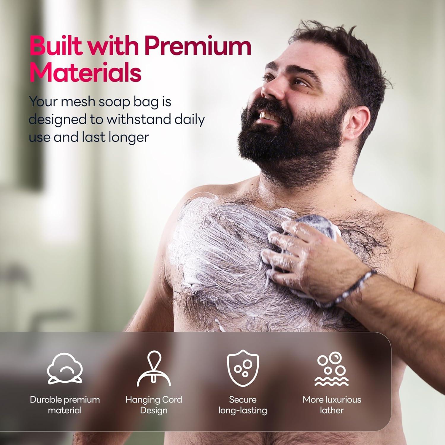 Bolsa de Jabón Exfoliación Rugosa CAVEEM 2 Piezas 21x14cm