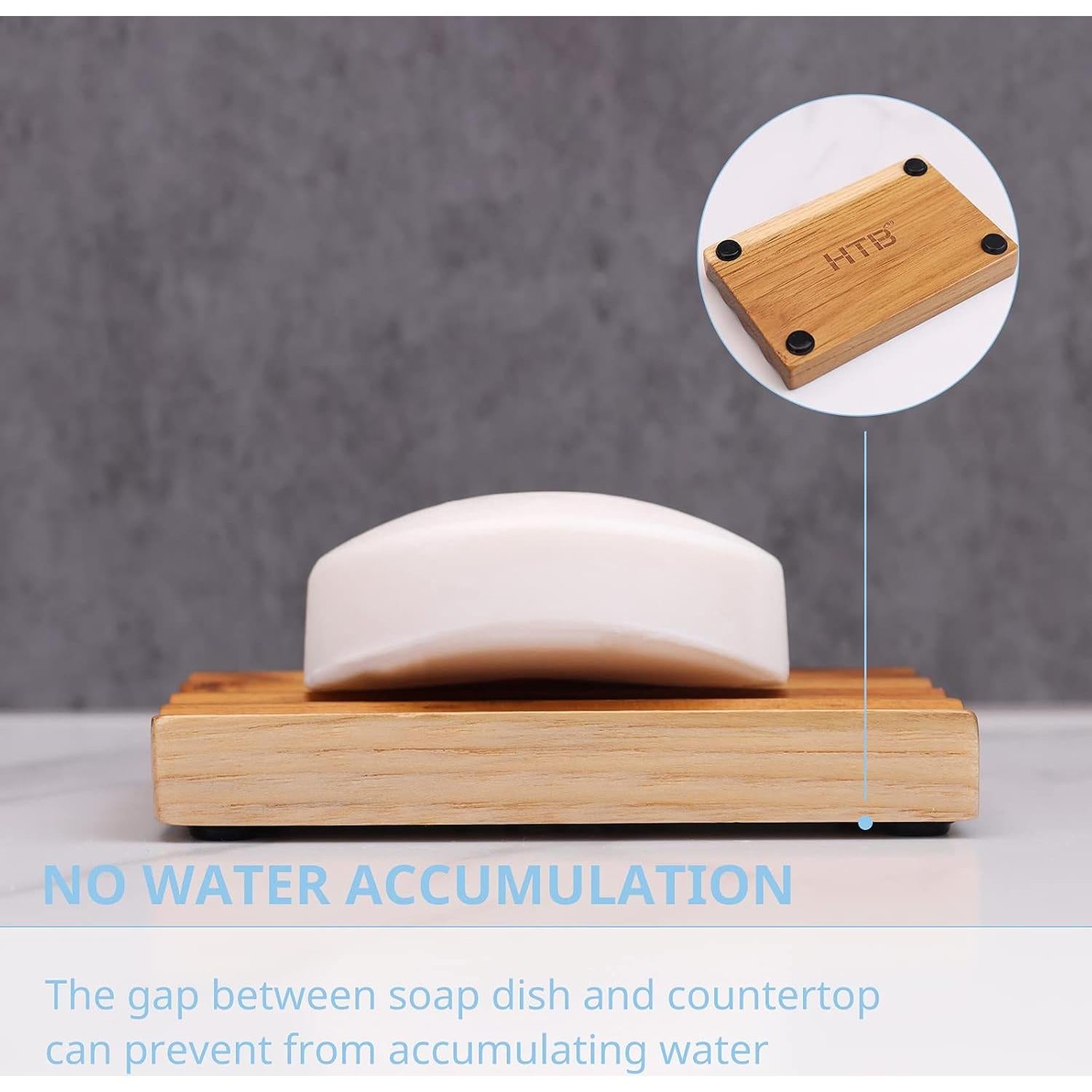 Plato de Jabón Elevado de Madera de Teca HTB - Paquete de 2