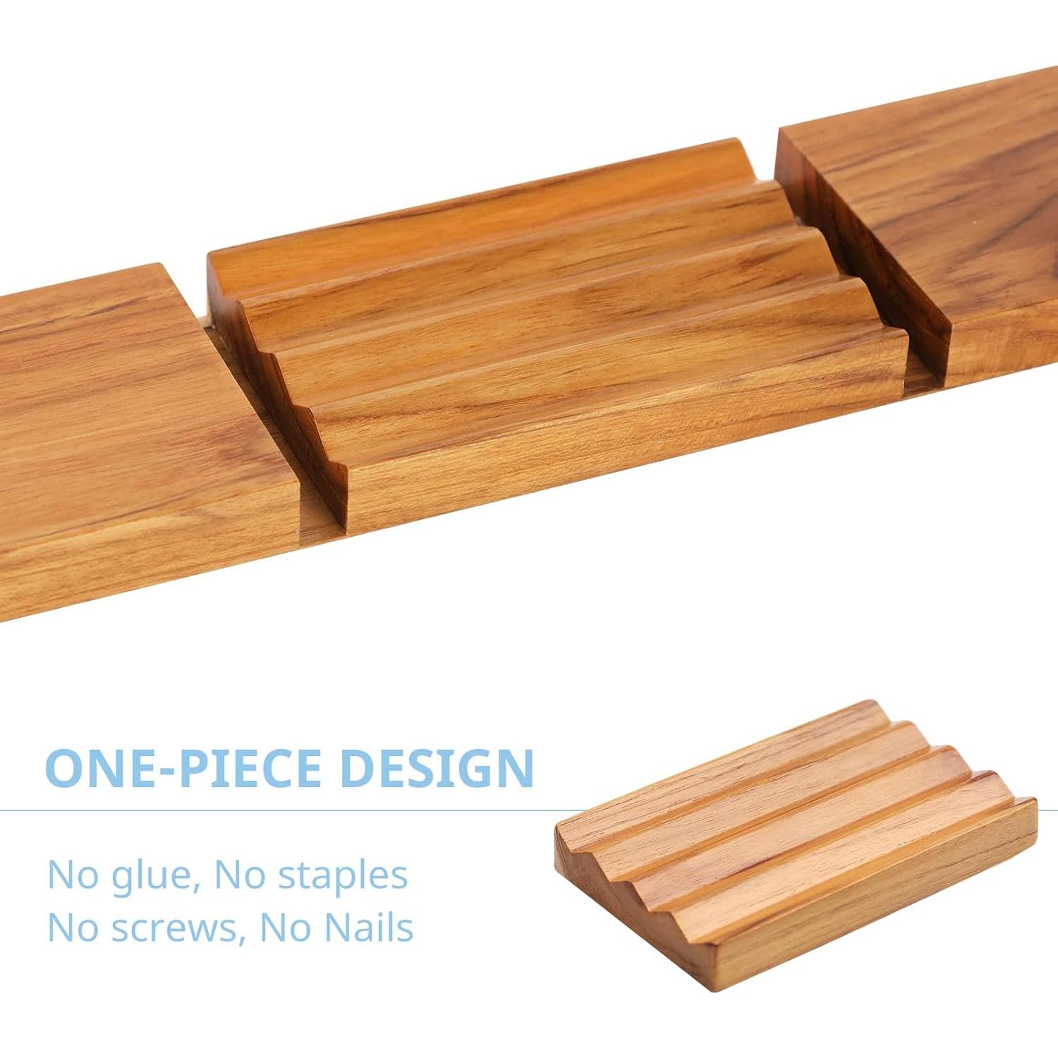 Plato de Jabón Elevado de Madera de Teca HTB - Paquete de 2