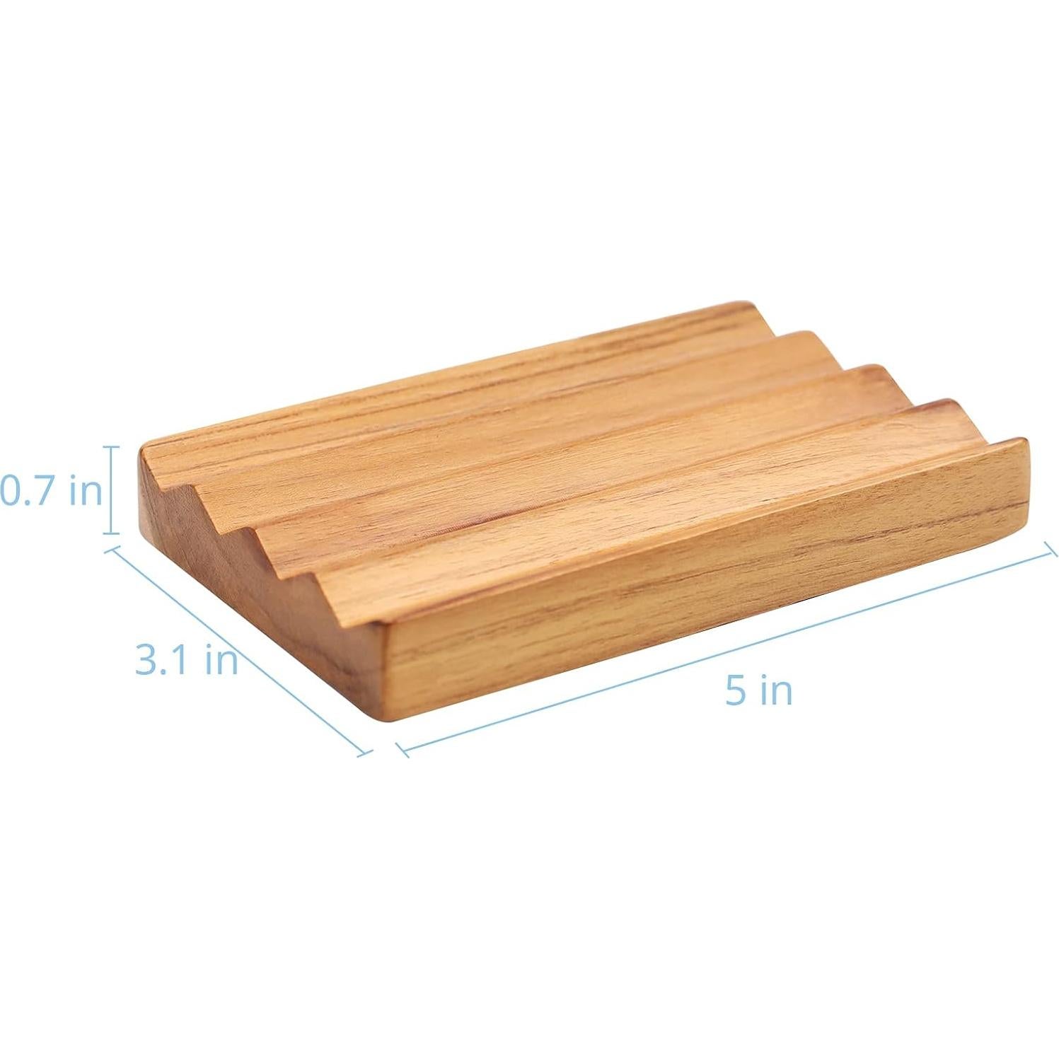 Plato de Jabón Elevado de Madera de Teca HTB - Paquete de 2