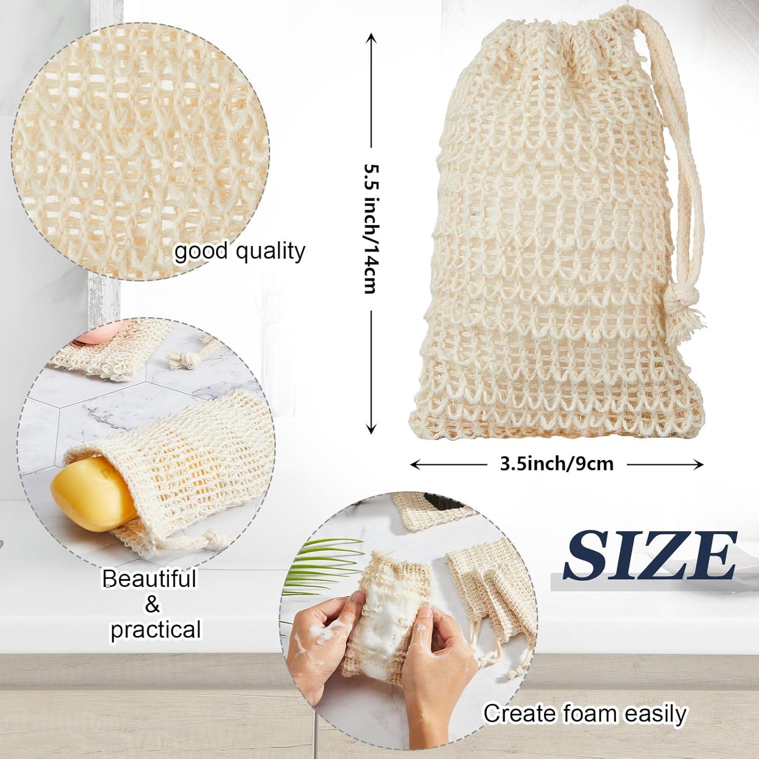 Kit de Jabón Umigy 40 Pcs: 30 Bolsas Sisal y 10 Soportes Madera