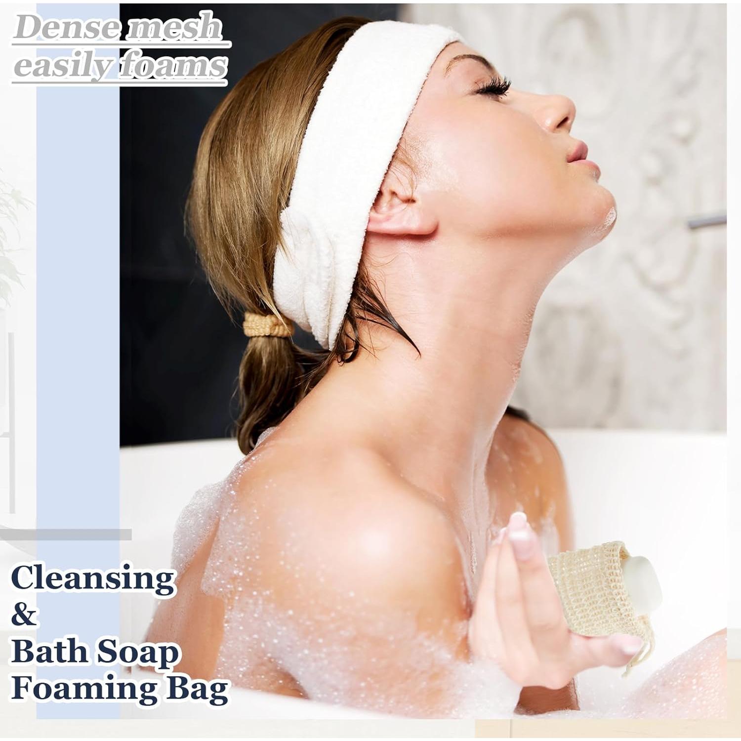 Kit de Jabón Umigy 40 Pcs: 30 Bolsas Sisal y 10 Soportes Madera