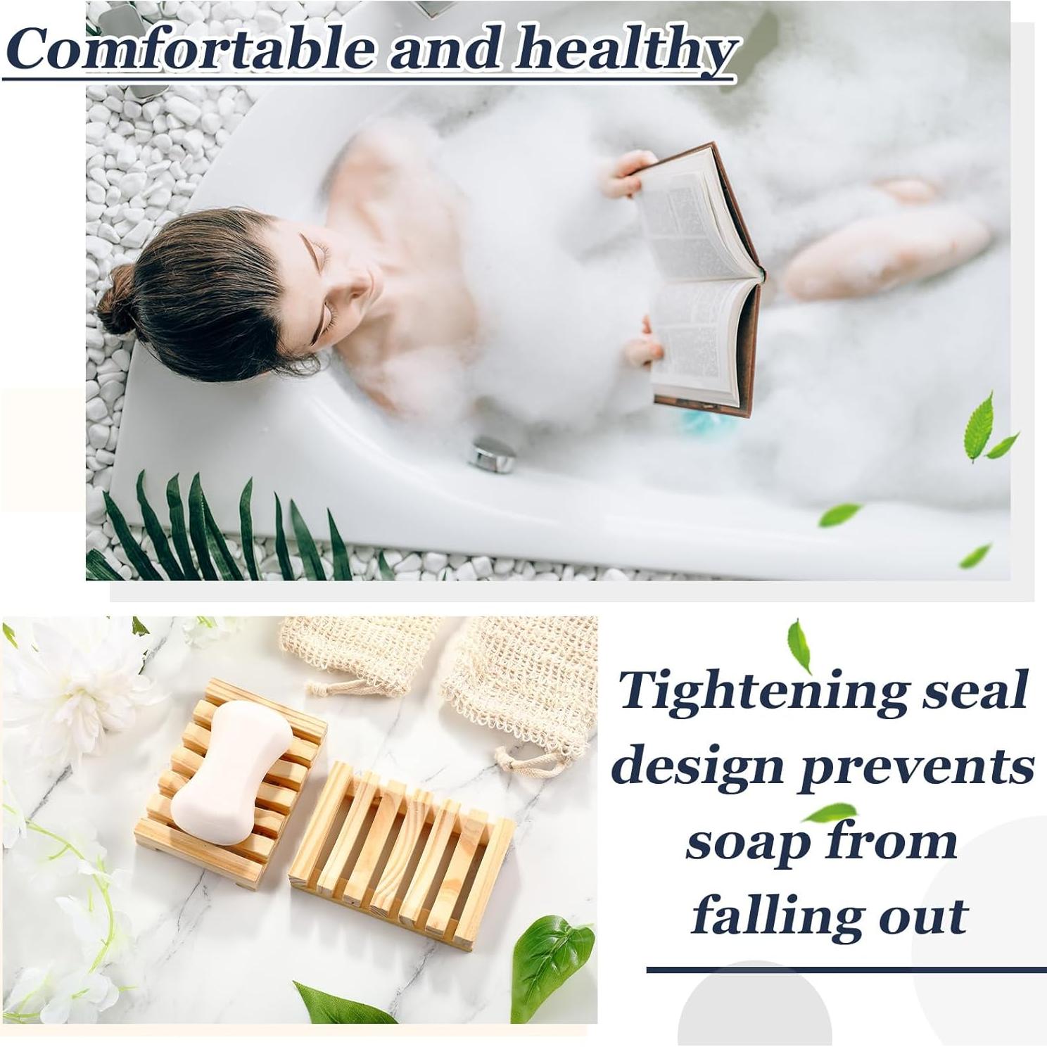 Kit de Jabón Umigy 40 Pcs: 30 Bolsas Sisal y 10 Soportes Madera