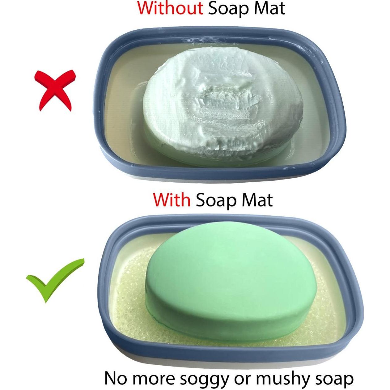 2 Pack Porta Jabones de Viaje Kiasona con Alfombrillas y Banda