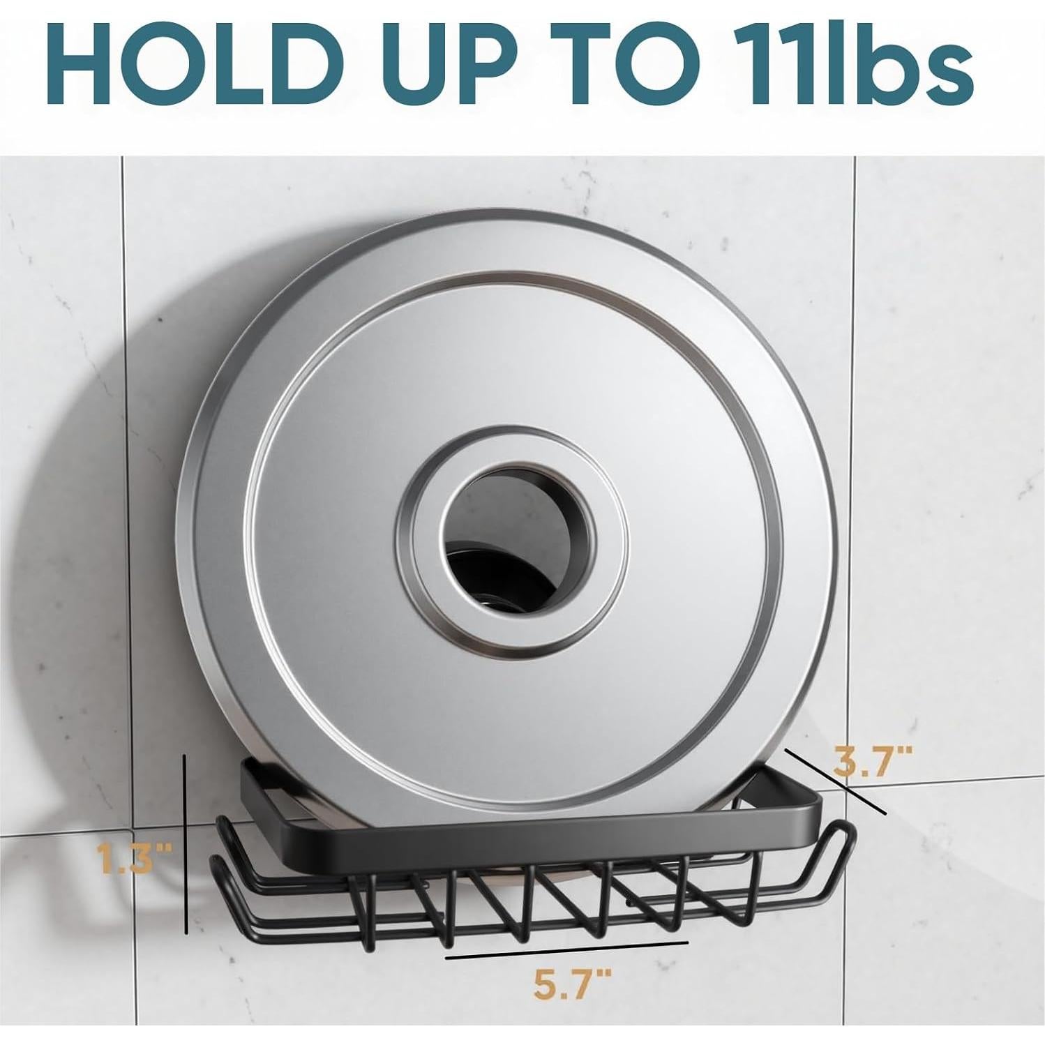 Soporte de Jabón con Ventosa Solidhouse Acero Inoxidable Negro