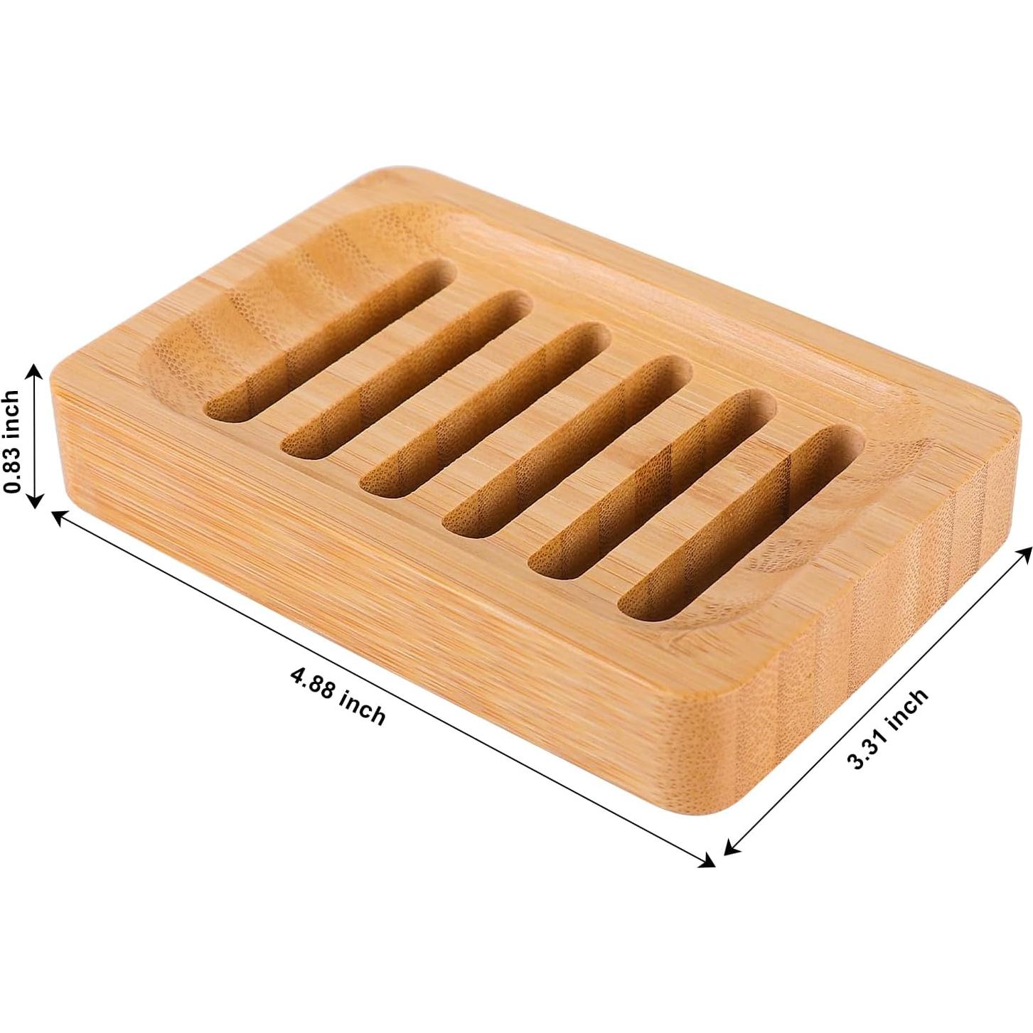 Soporte de Jabón de Bambú Antideslizante BONUMVITA - Paquete de 3