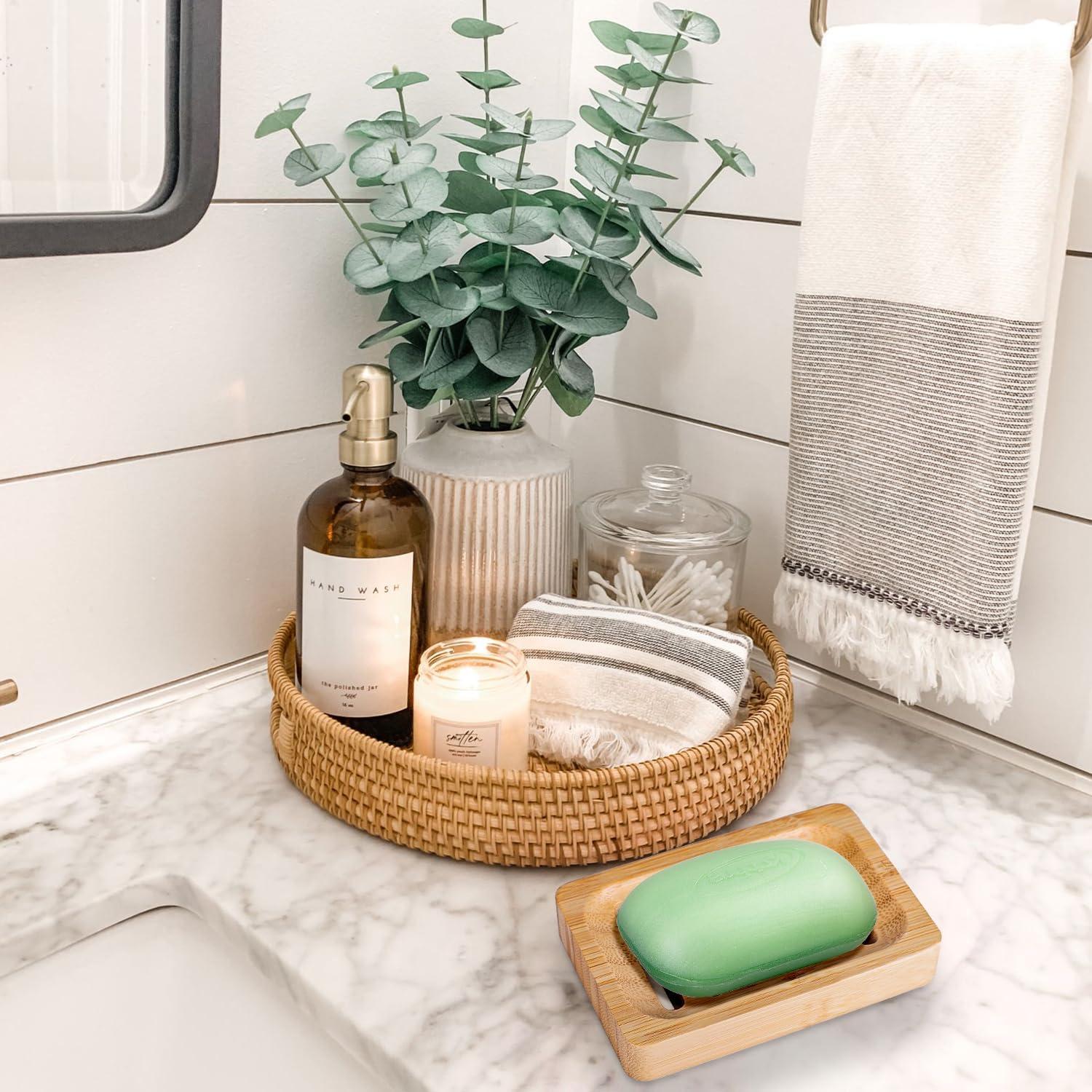 Soporte de Jabón de Bambú Antideslizante BONUMVITA - Paquete de 3