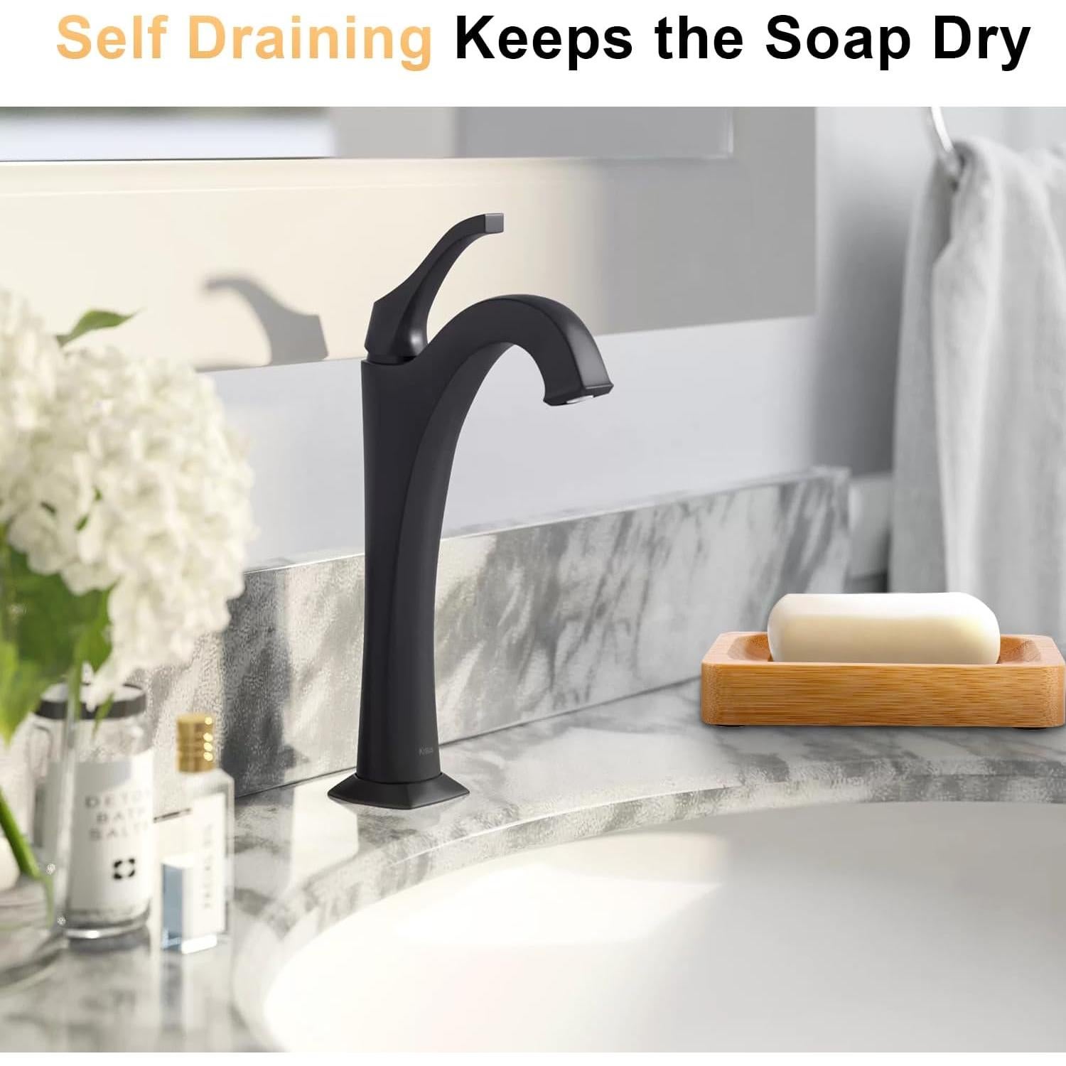 Soporte de Jabón de Bambú Antideslizante BONUMVITA - Paquete de 3