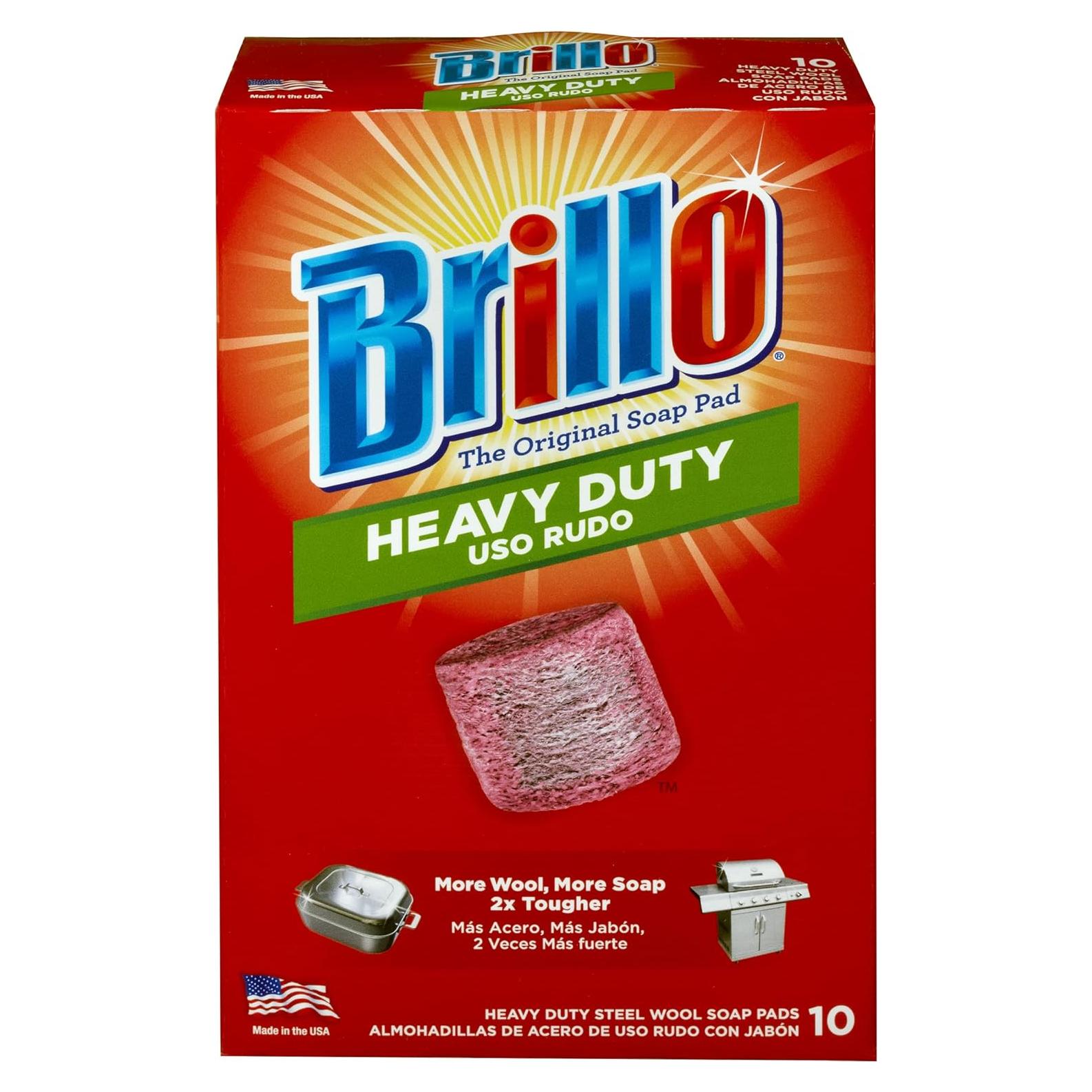 Almohadillas de Jabón de Lana de Acero Brillo Uso Pesado 10 Unidades