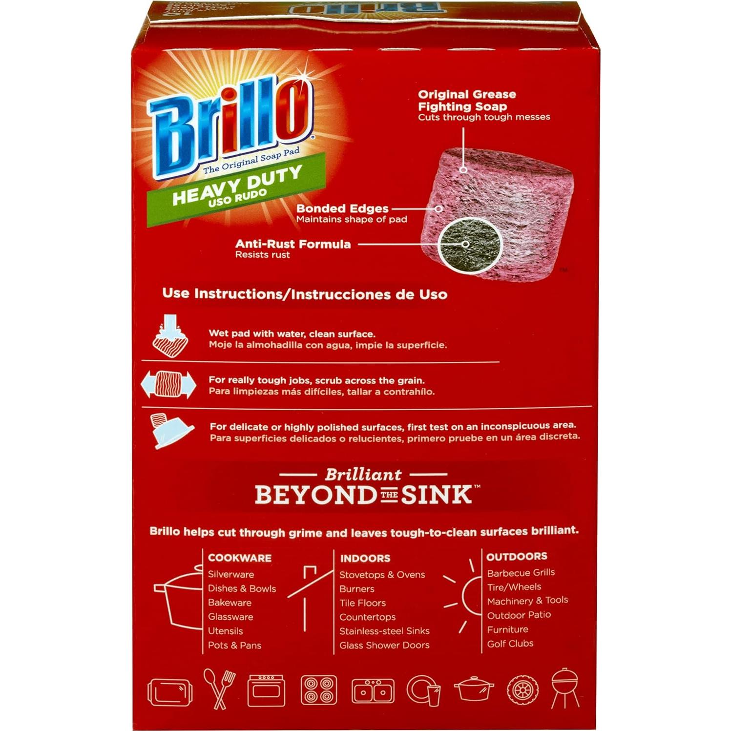 Almohadillas de Jabón de Lana de Acero Brillo Uso Pesado 10 Unidades