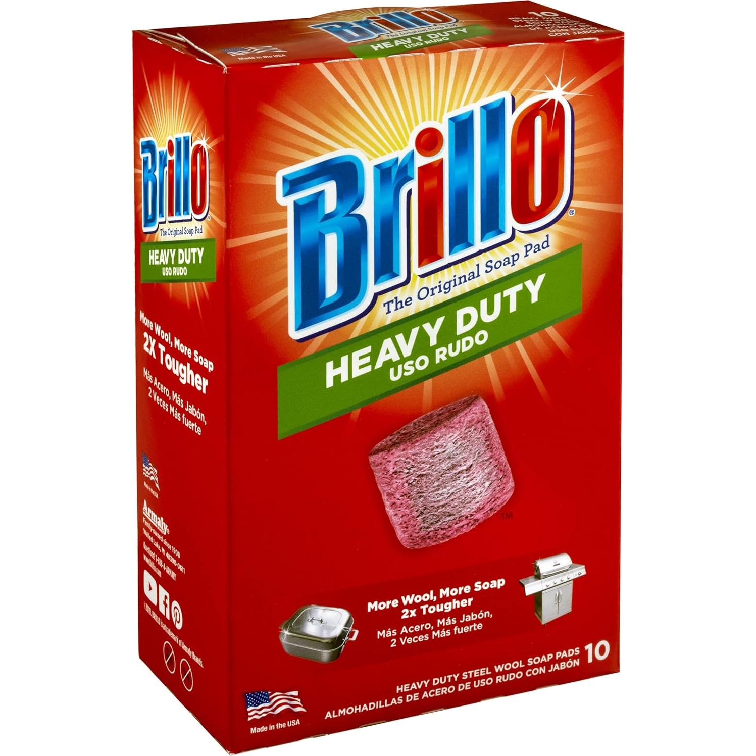 Almohadillas de Jabón de Lana de Acero Brillo Uso Pesado 10 Unidades