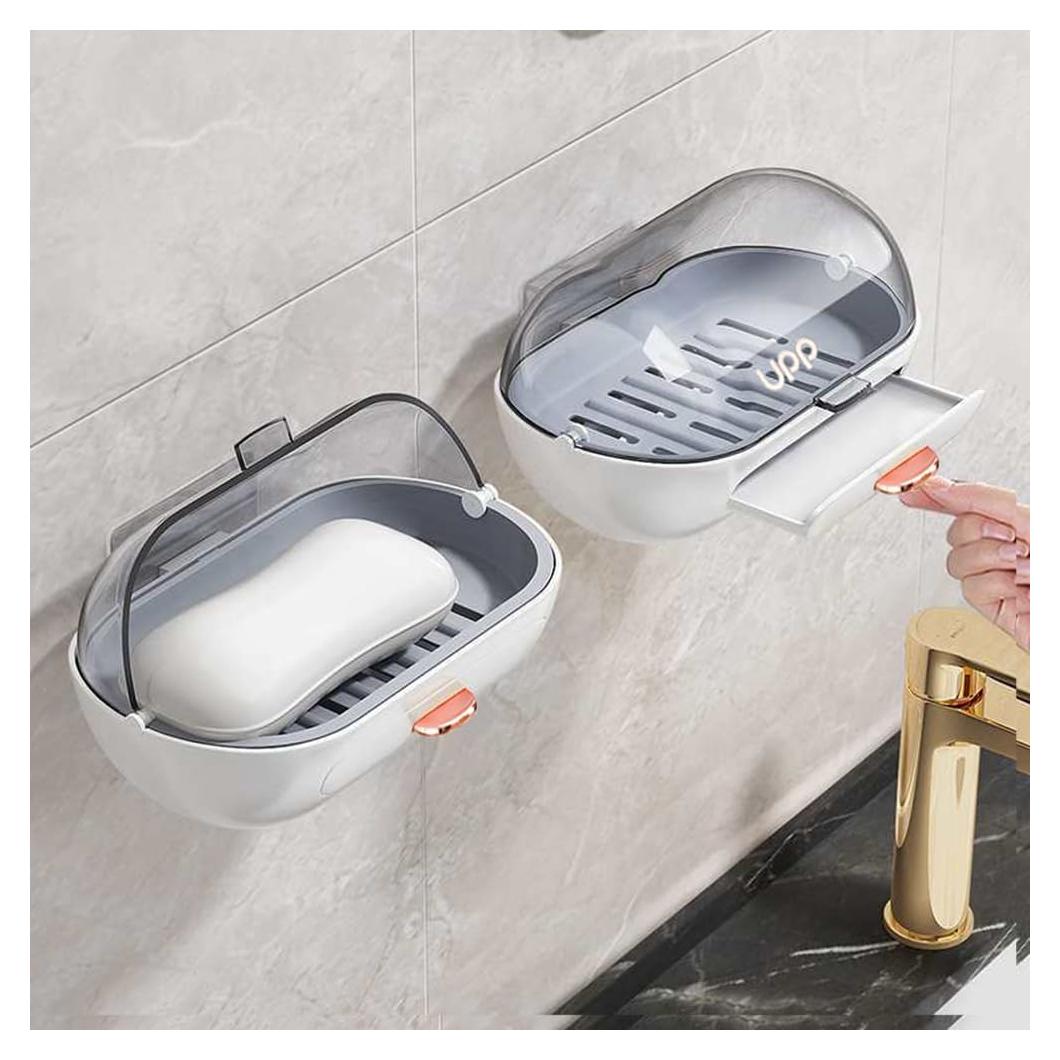 Soporte de Jabón Montado en la Pared NICAVKIT - 2 Piezas Blanco